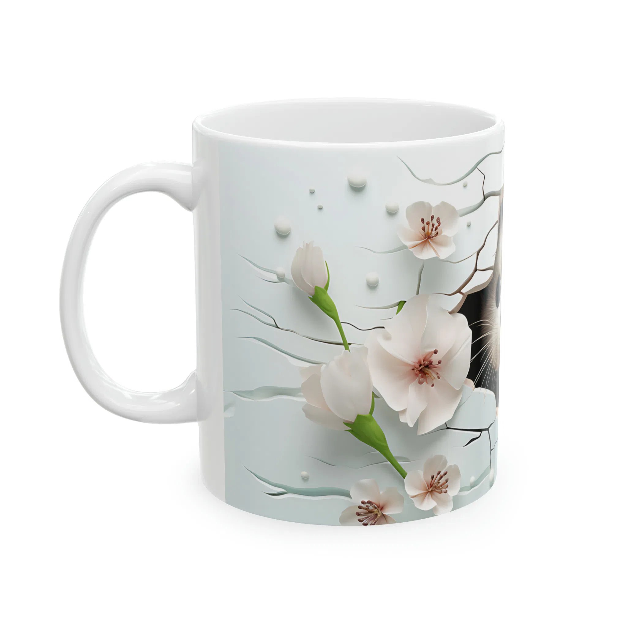 ماگ طرح سه بعدی سمور کوچولو میان گل ها مدل NM3053 — تصویر 6