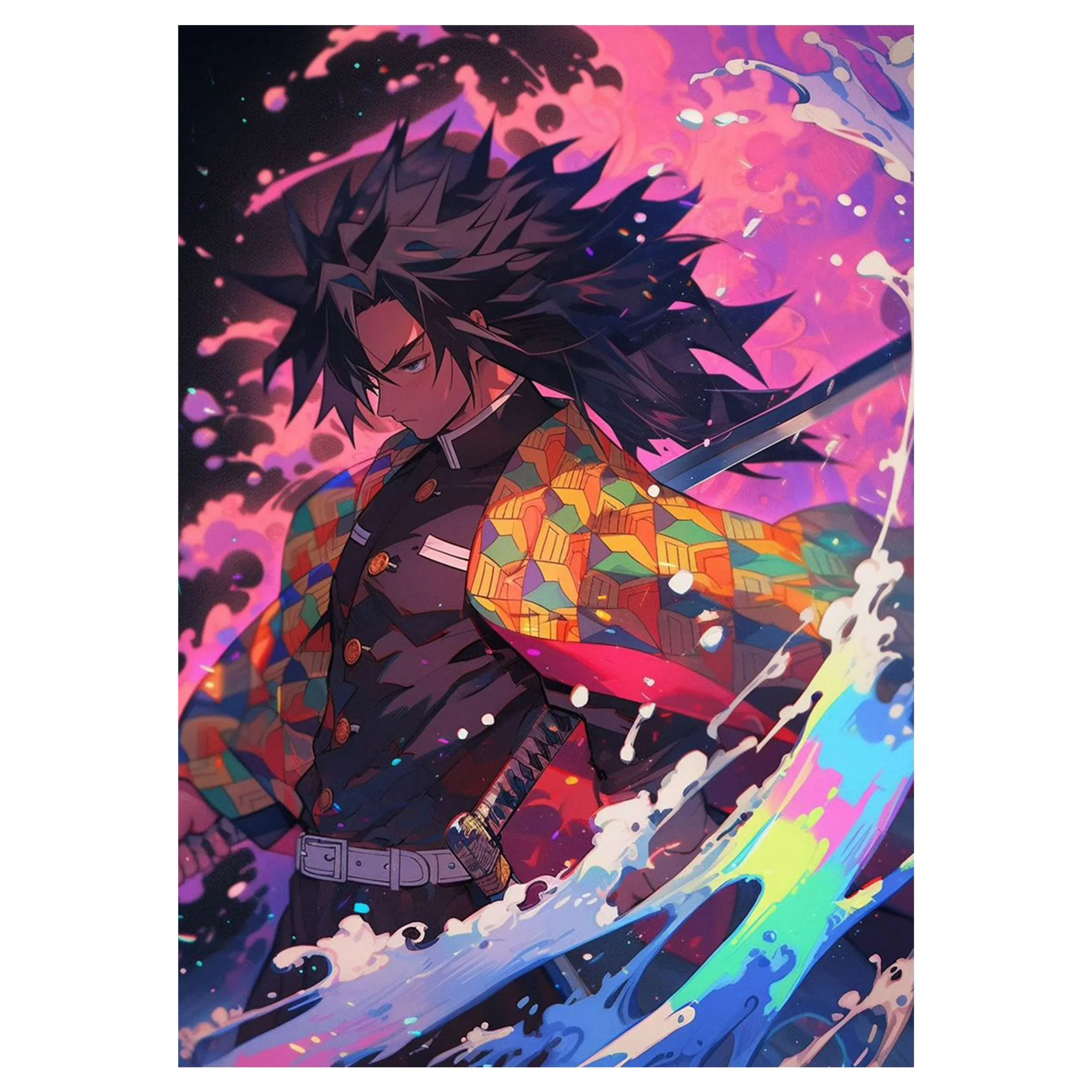 تابلو شاسی لیمینات طرح انیمه شیطان کش Demon Slayer مدل NV1542