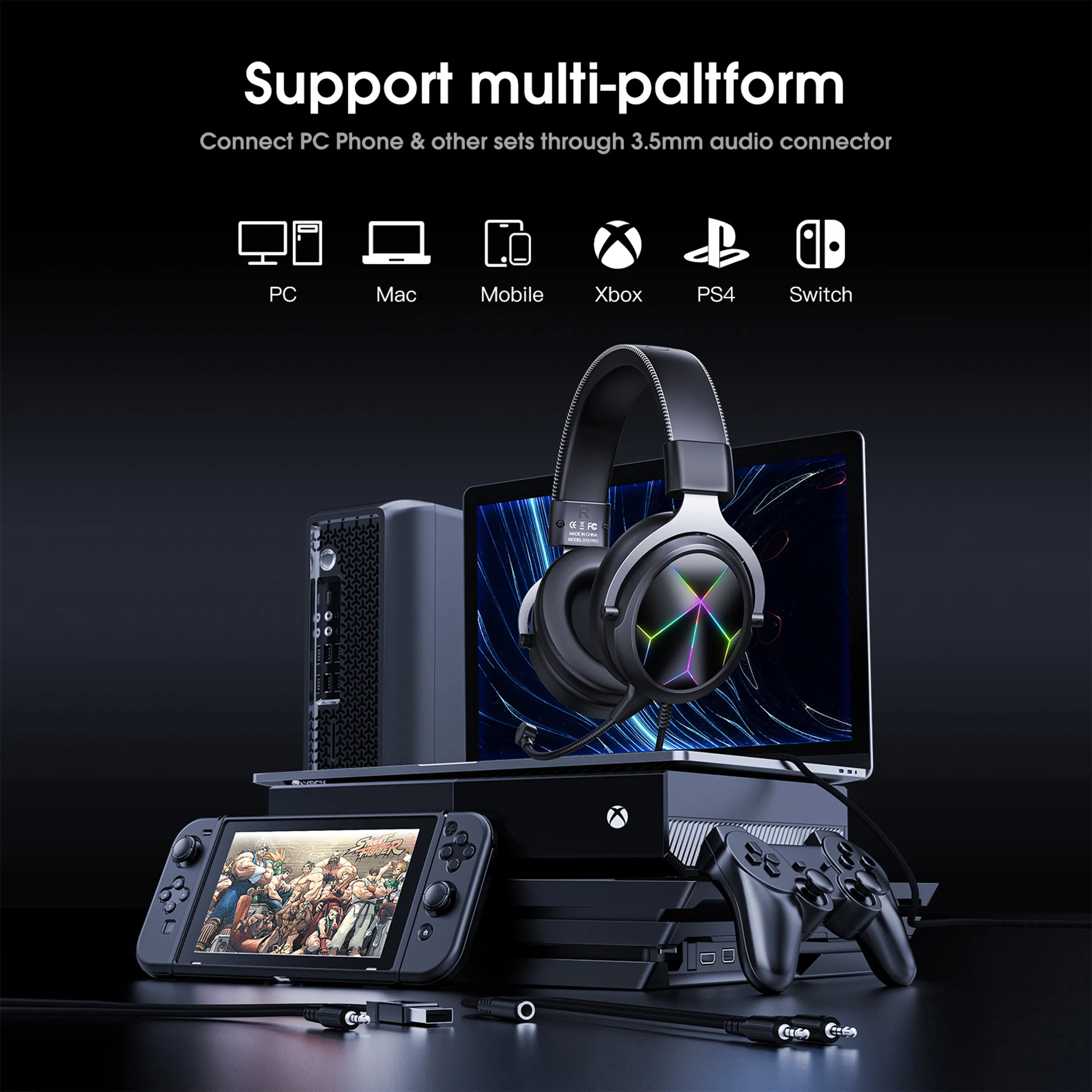 هدست مخصوص بازی اونیکوما مدل X10 PRO — تصویر 2
