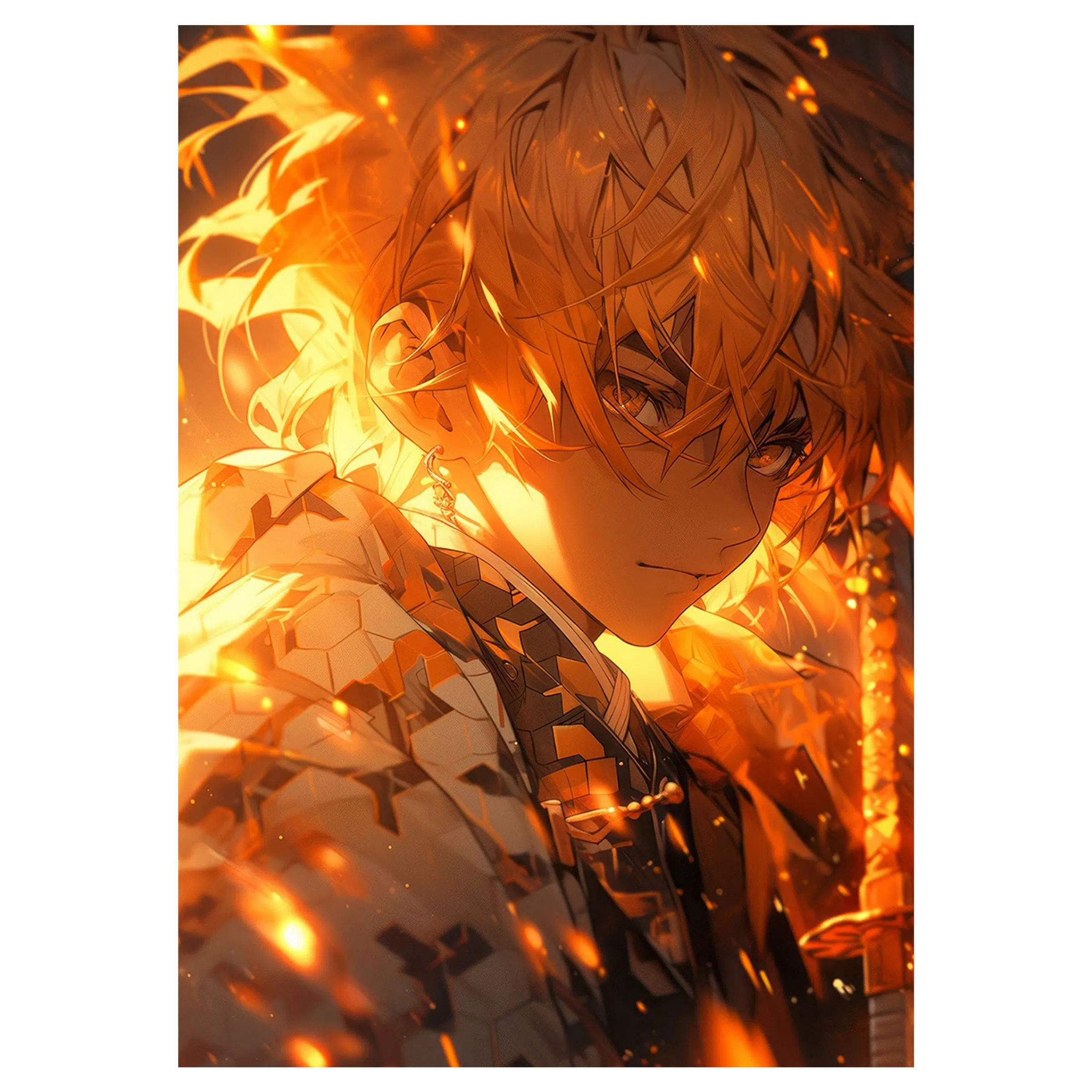تابلو شاسی لیمینات طرح انیمه شیطان کش زنیتسو Demon Slayer Zenitsu مدل NV1557