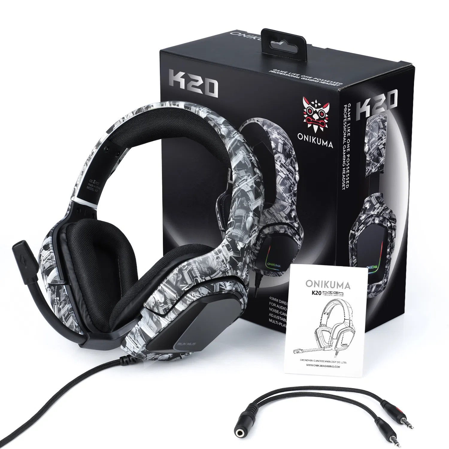 هدست مخصوص بازی اونیکوما مدل K20 Camo-Grey — تصویر 4