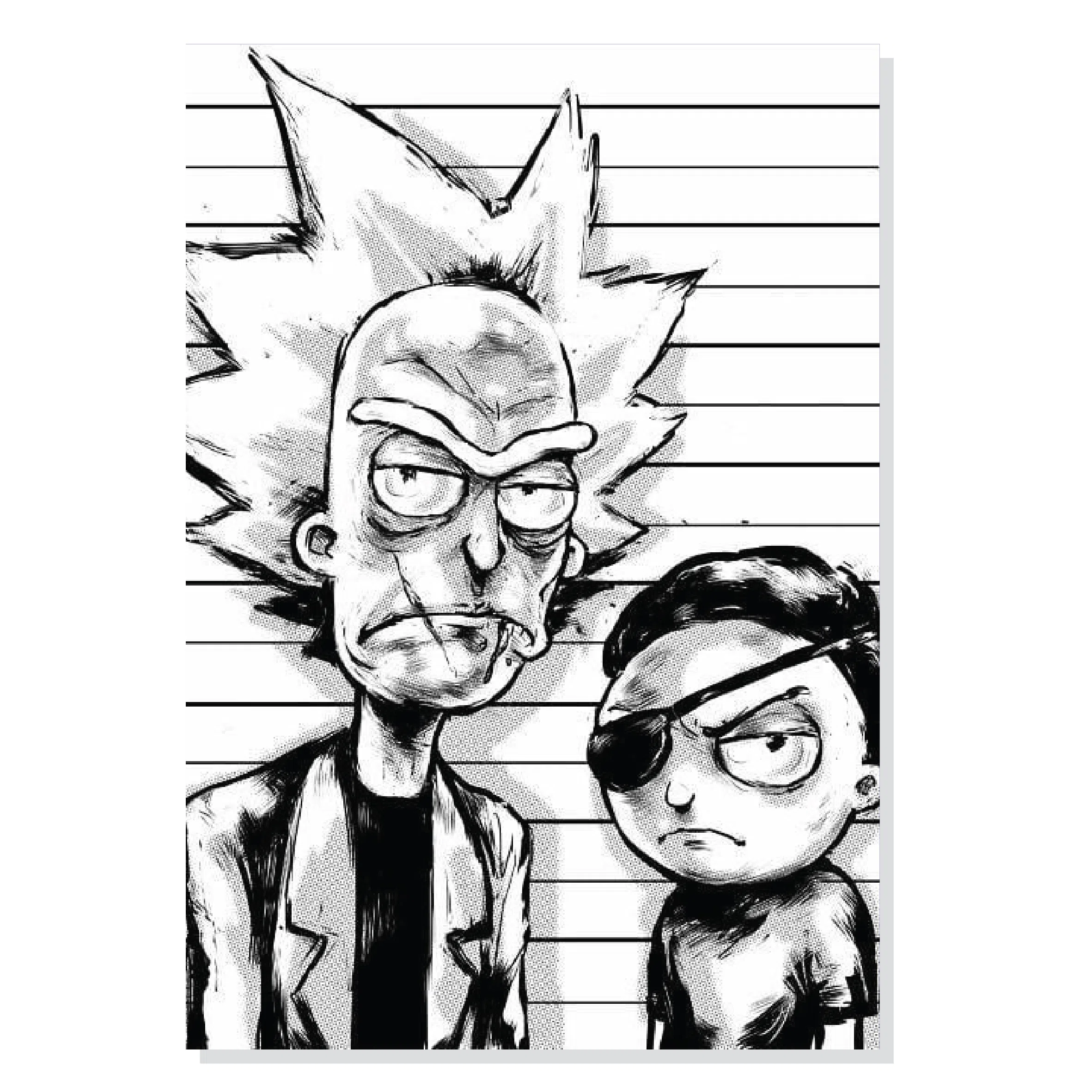 پوستر طرح انیمیشن سریالی ریک و مورتی مدل M0253 M0253 Rick and Morty Animation Series Chassis Panel
