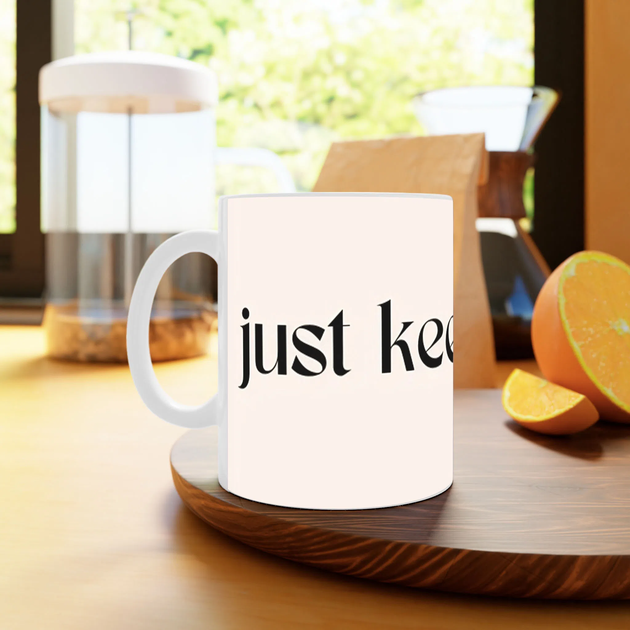 ماگ لیمینات طرح نوشته ادامه بده Just keep going کد NM13683 — تصویر 3