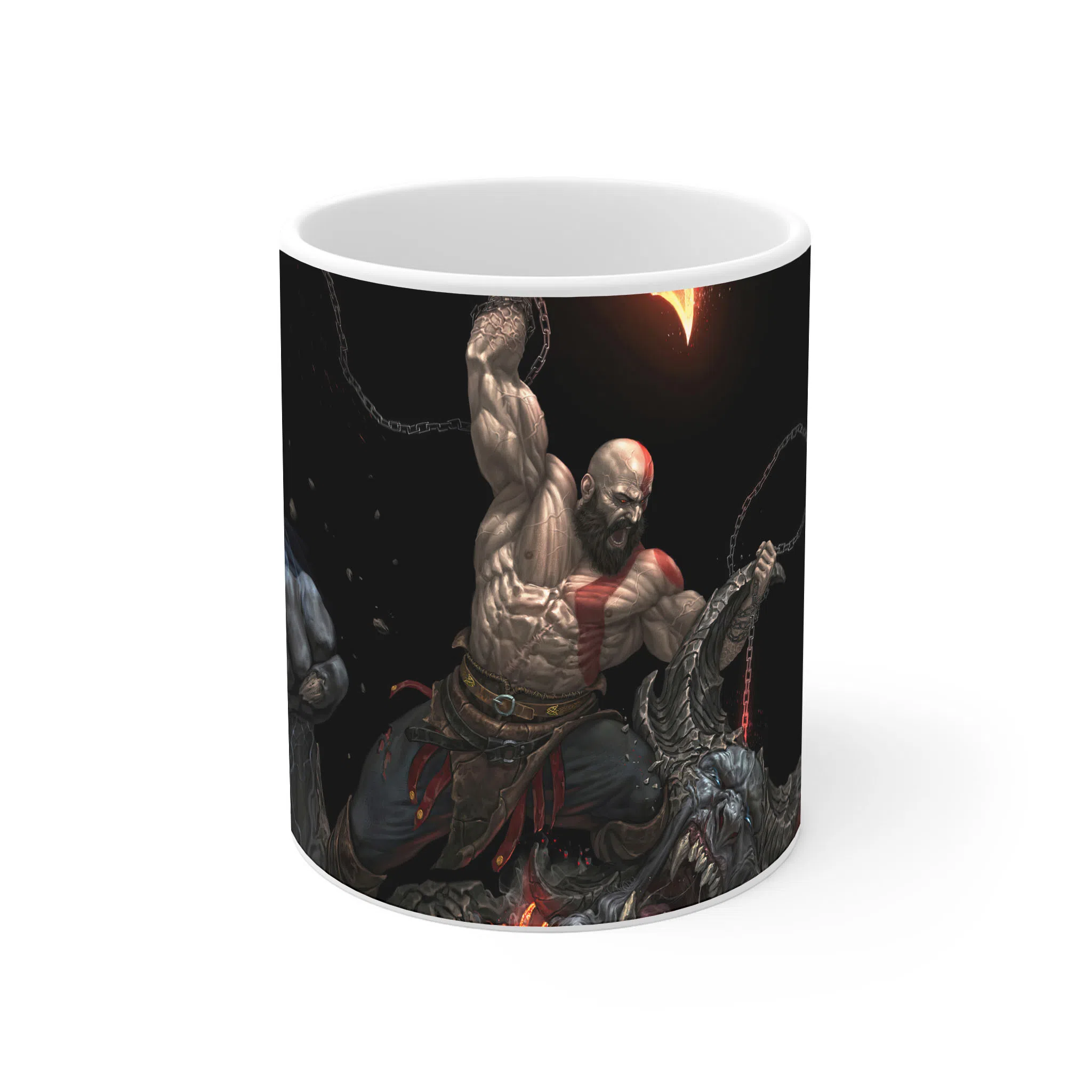 ماگ لیمینات طرح بازی God of War مدل کریتوس در نبرد با هیولا کد NM7746