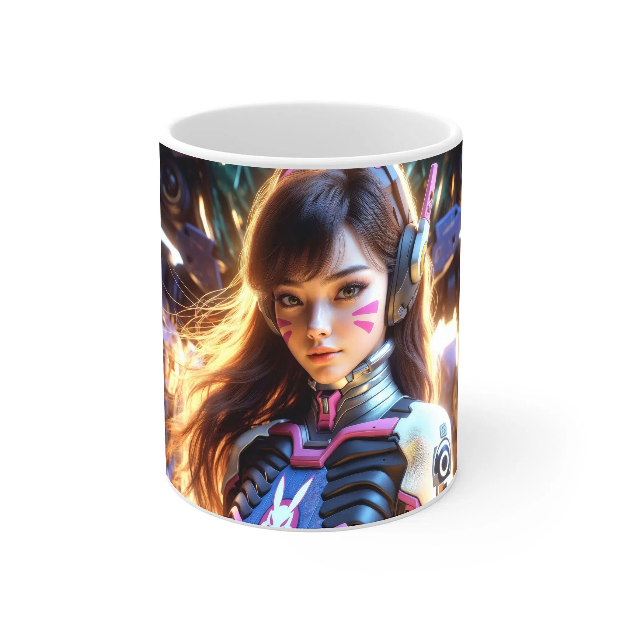 ماگ لیمینات طرح بازی اوورواچ Overwatch Game دی‌وا (D.Va) قهرمان مکاپایلوت کد NM8751