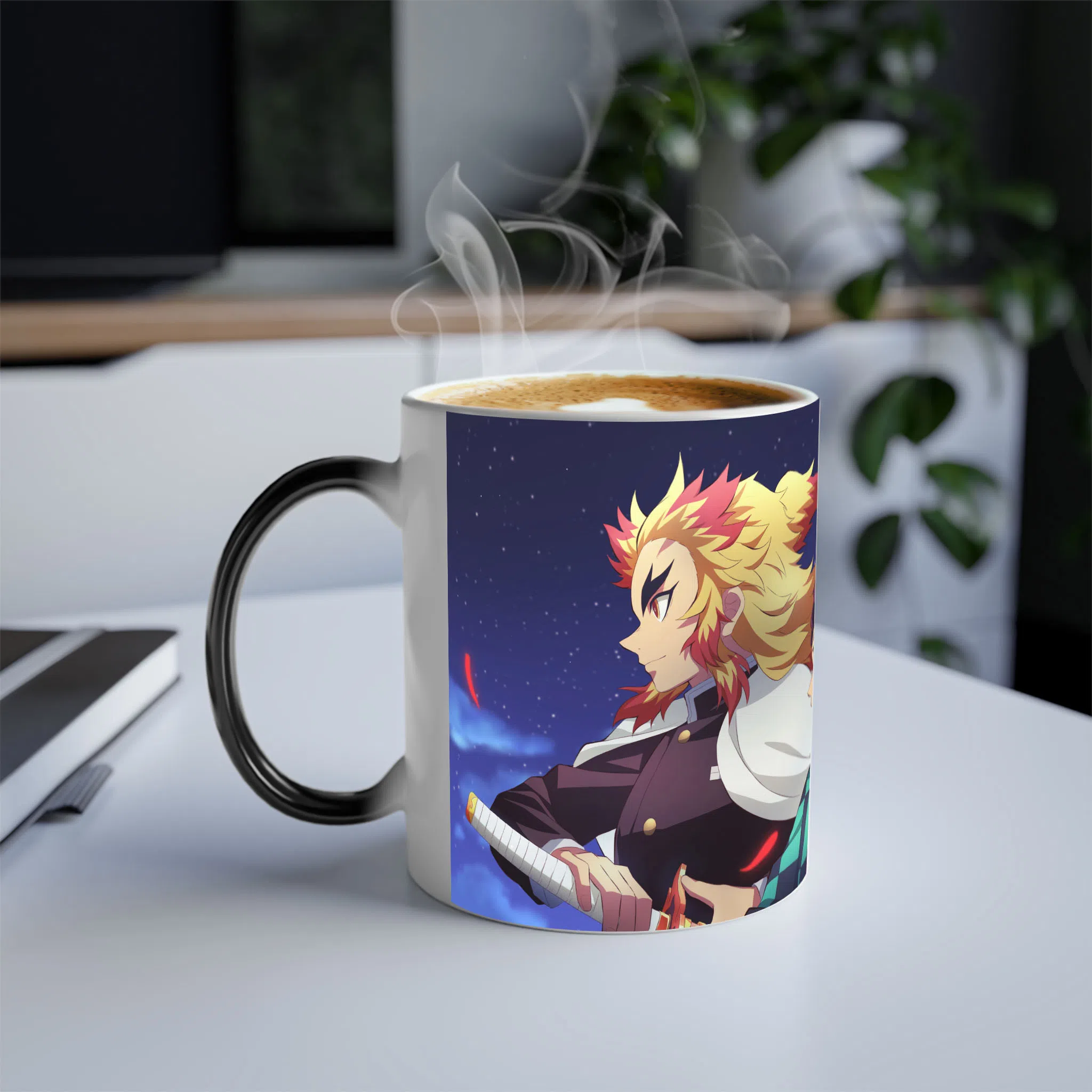 ماگ حرارتی لیمینات طرح انیمه شیطان کش هاشیرا شعله - Kyojuro Rengoku - Kimetsu no Yaiba - Demon Slayer کد NM0638 — تصویر 3