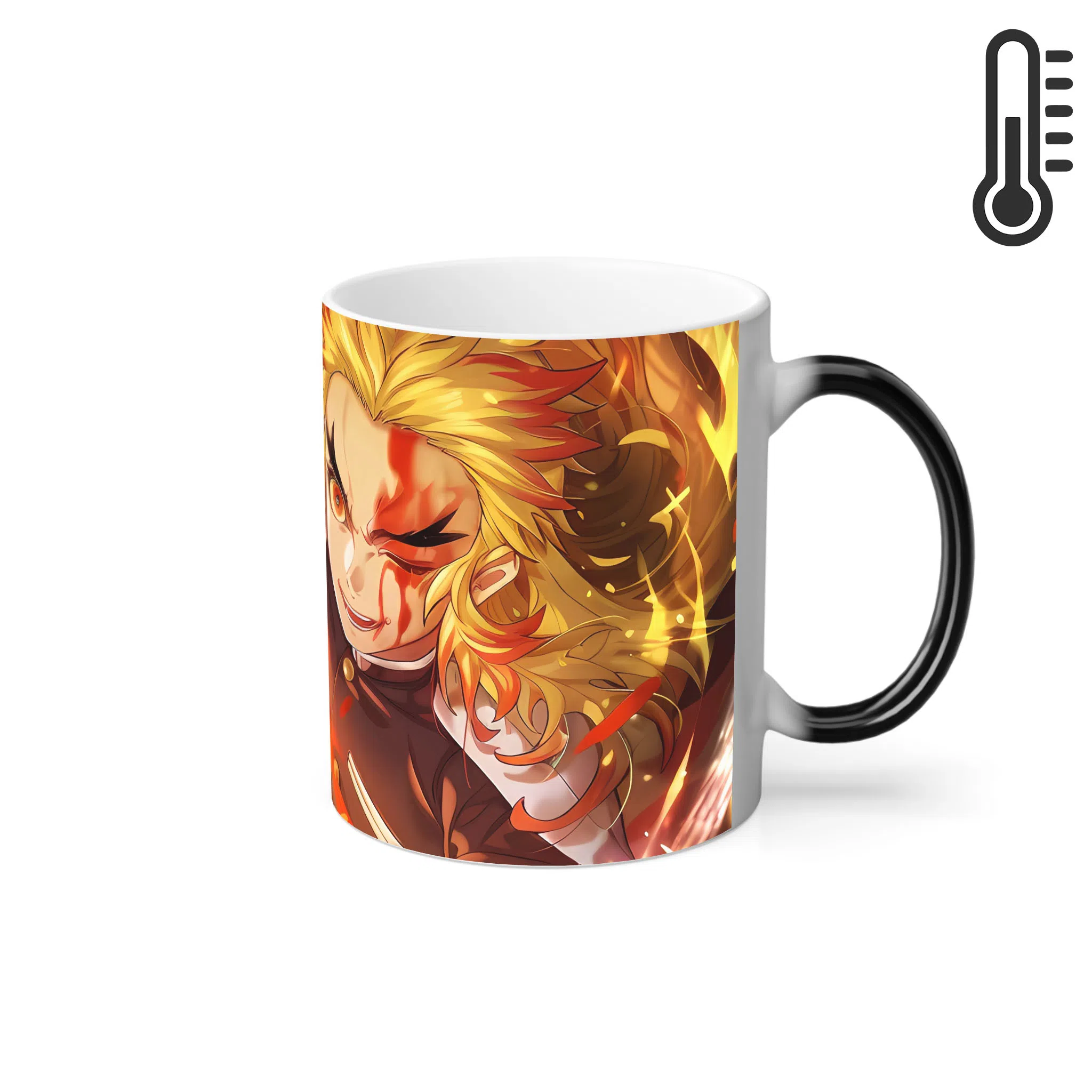 ماگ حرارتی لیمینات طرح انیمه شیطان کش هاشیرا شعله - Kyojuro Rengoku - Kimetsu no Yaiba - Demon Slayer کد NM0642 — تصویر 2