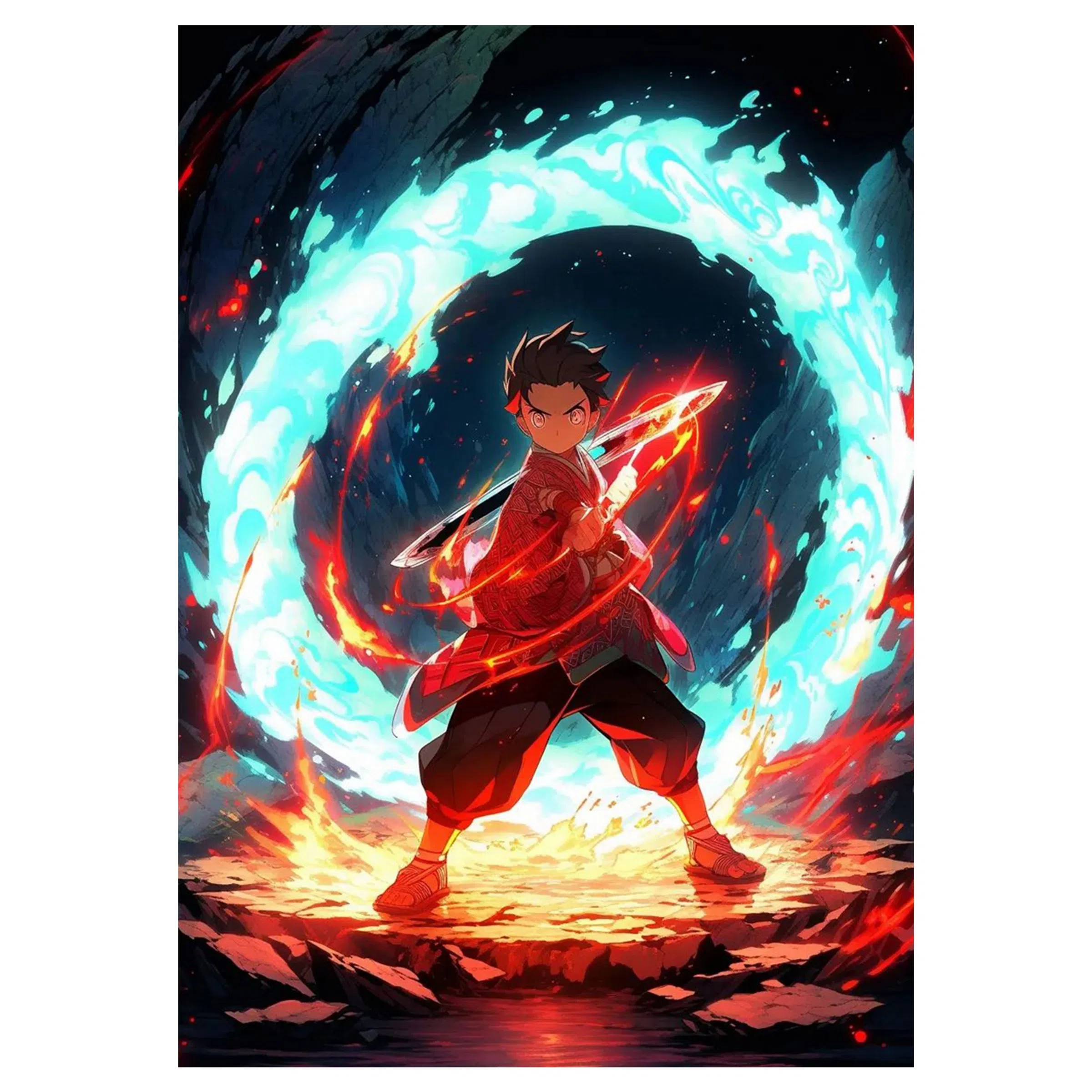 تابلو شاسی لیمینات طرح انیمه شیطان کش Demon Slayer مدل NV1534