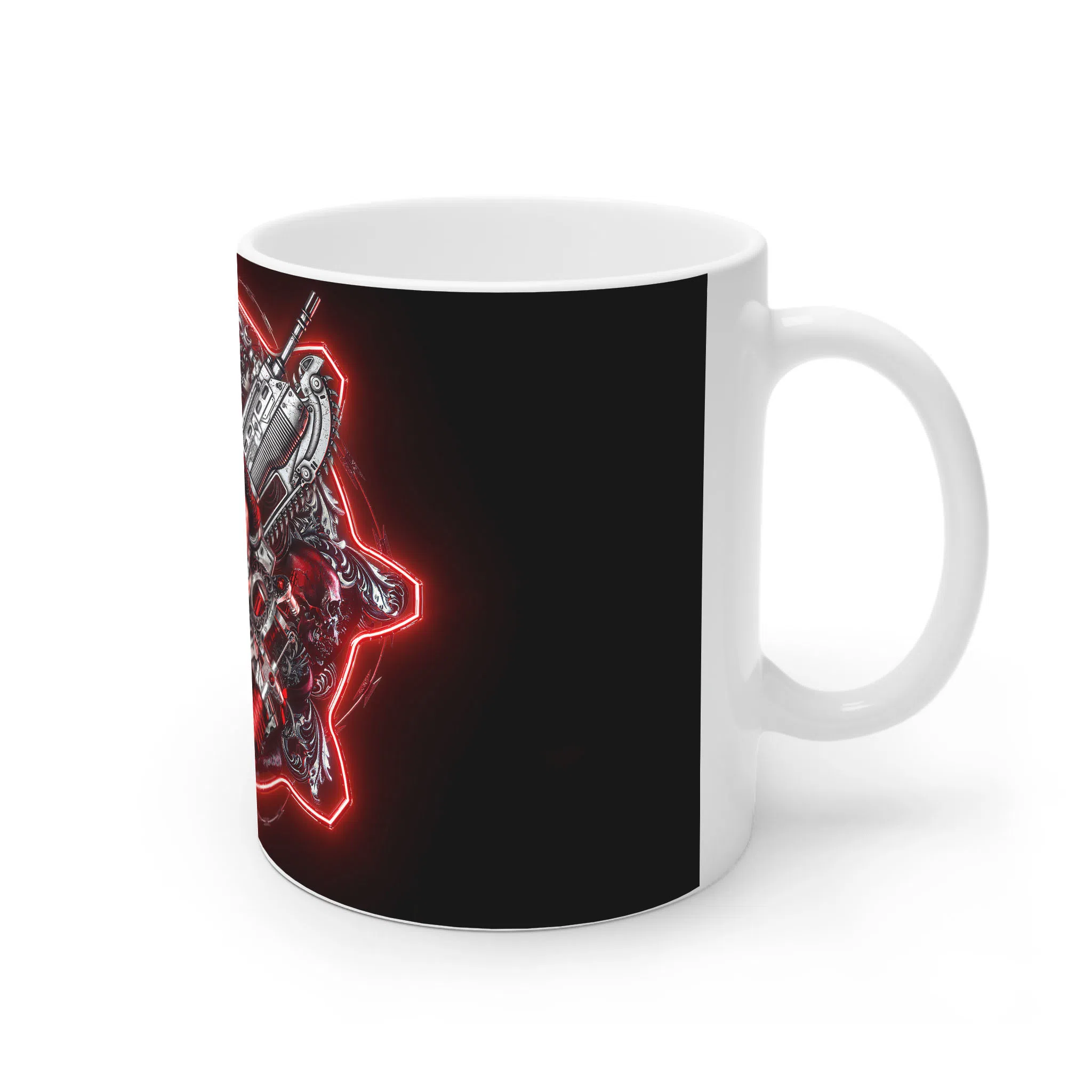 ماگ لیمینات طرح بازی Gears of War Game مدل جمجمه و اسلحه کد NM7659 — تصویر 3