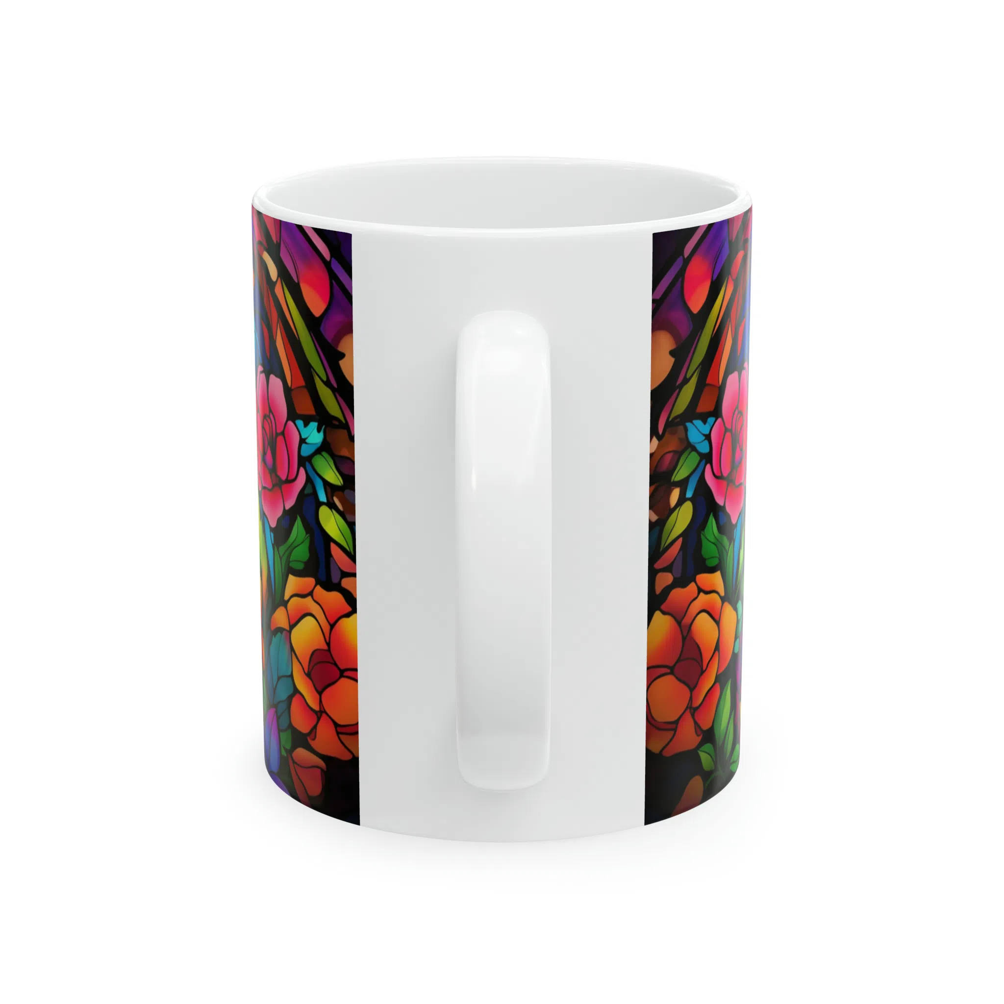 ماگ طرح سه بعدی جغد رنگی میان گل ها مدل NM3012 — تصویر 6