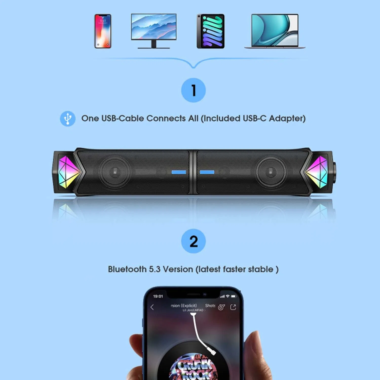 اسپیکر دسکتاپ بلوتوثی اونیکوما مدل L1 — تصویر 3