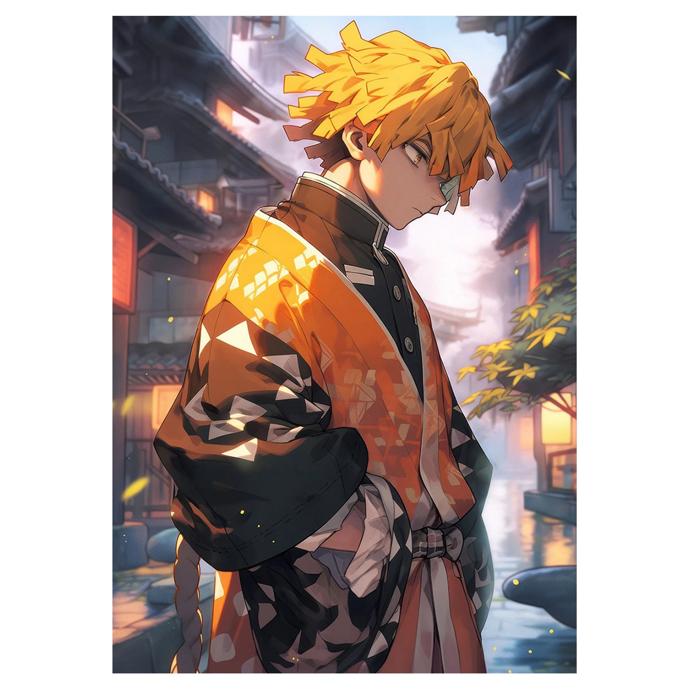 تابلو شاسی لیمینات طرح انیمه شیطان کش زنیتسو Demon Slayer Zenitsu مدل NV1563