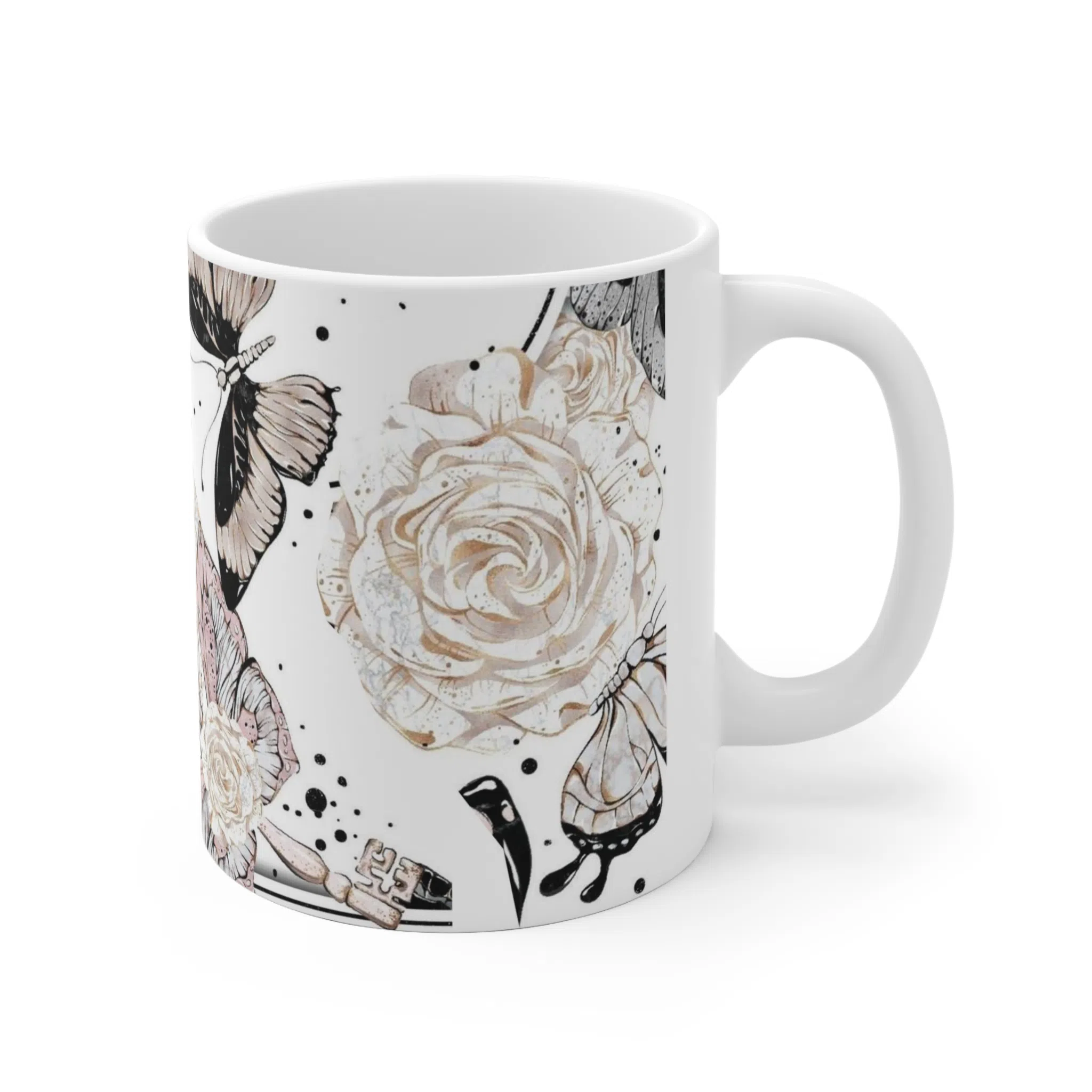 ماگ طرح گل و پروانه Flower مدل NM1282 — تصویر 2
