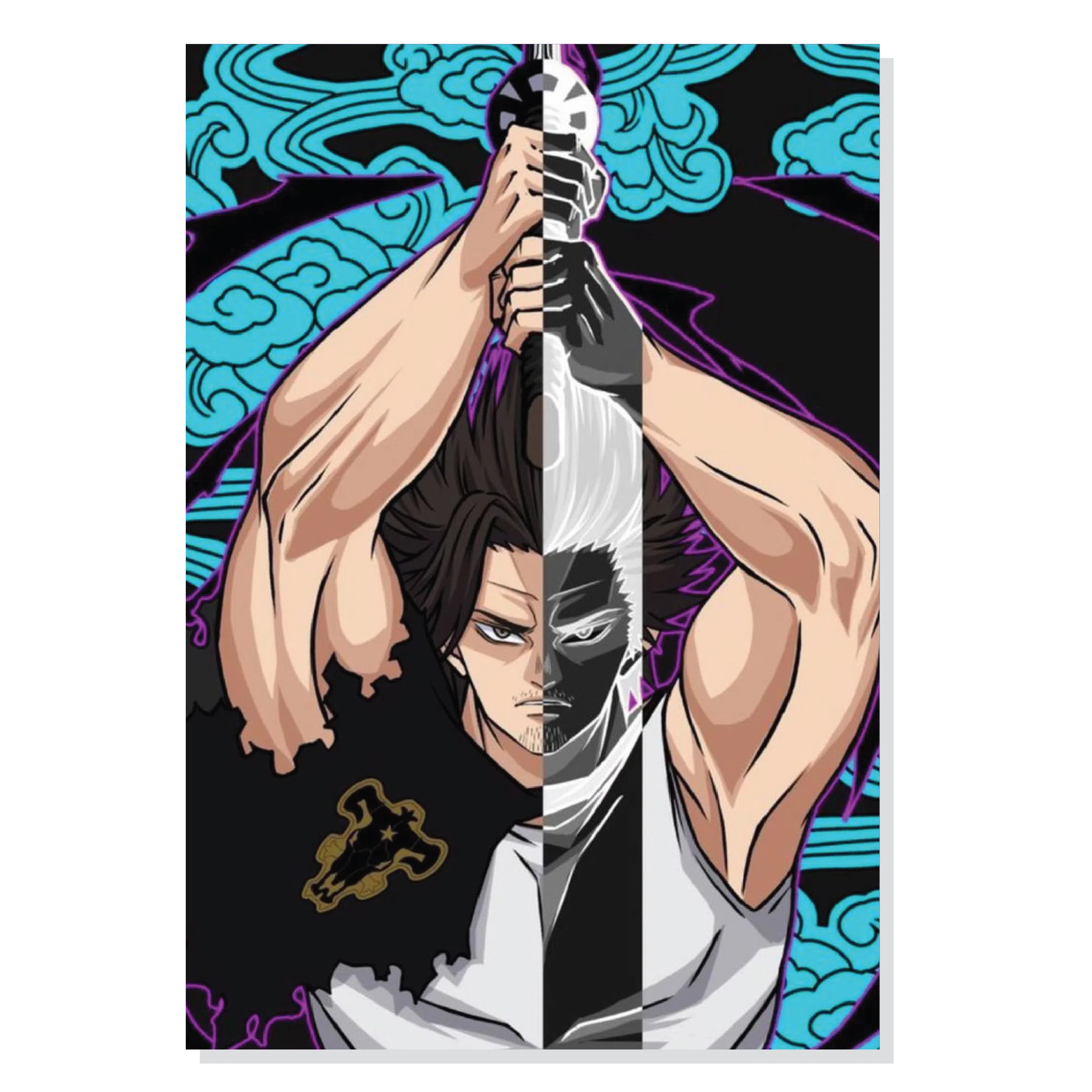 پوستر طرح انیمه شبدر سیاه کاپیتان یامی مدل M0284 M0284 Black Clover Anime Captain Yami Chassis Panel