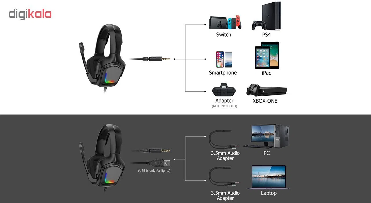 هدفون مخصوص بازی اونیکوما مدل K20 — تصویر 4