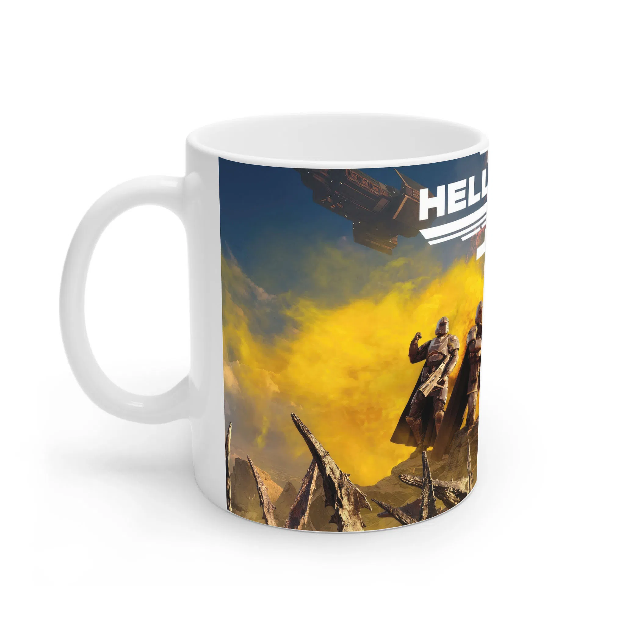 ماگ لیمینات طرح بازی HELLDIVERS Game جوخه هل‌دایورز در میدان نبرد آتش و دود کد NM8082 — تصویر 3
