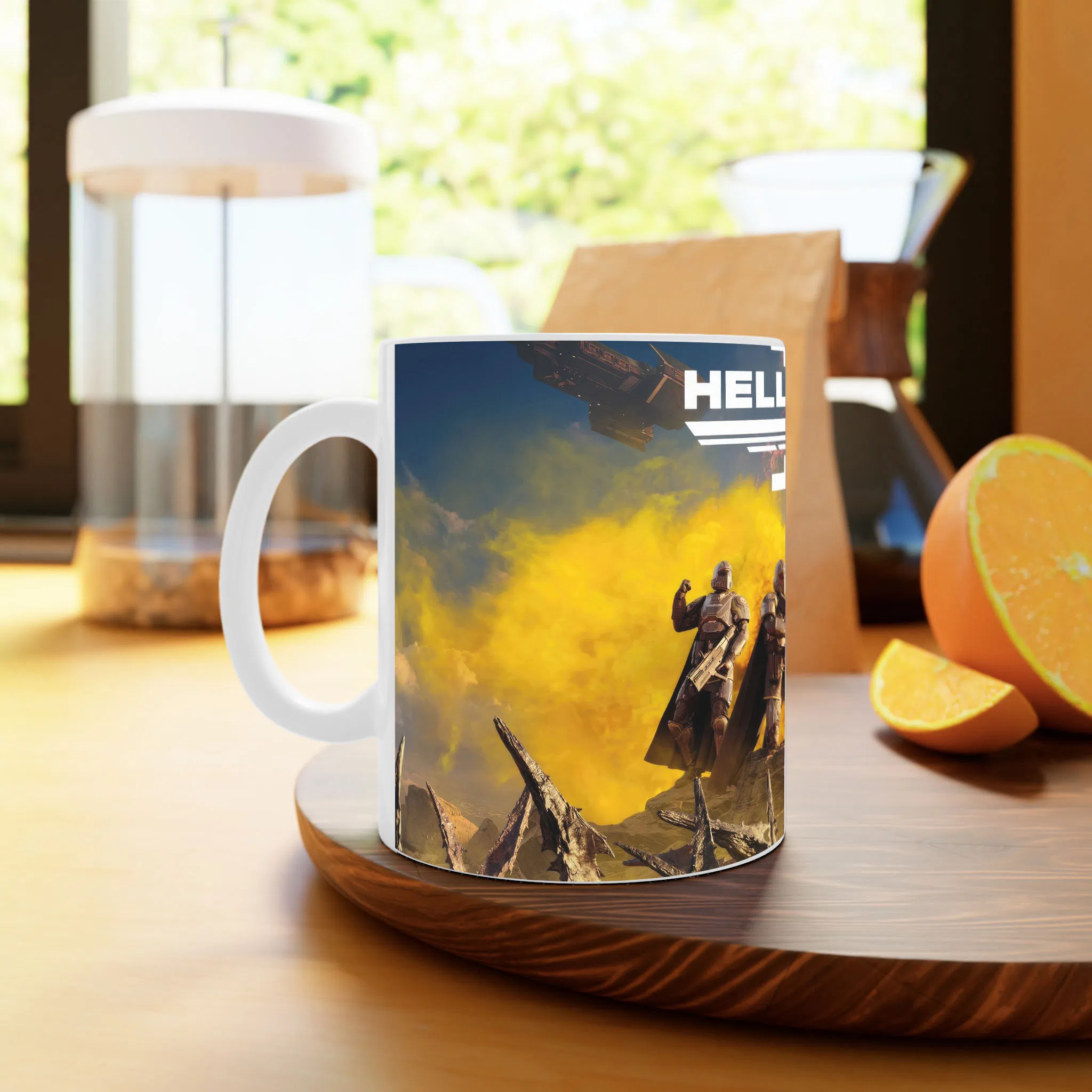 ماگ لیمینات طرح بازی HELLDIVERS Game جوخه هل‌دایورز در میدان نبرد آتش و دود کد NM8082 — تصویر 4