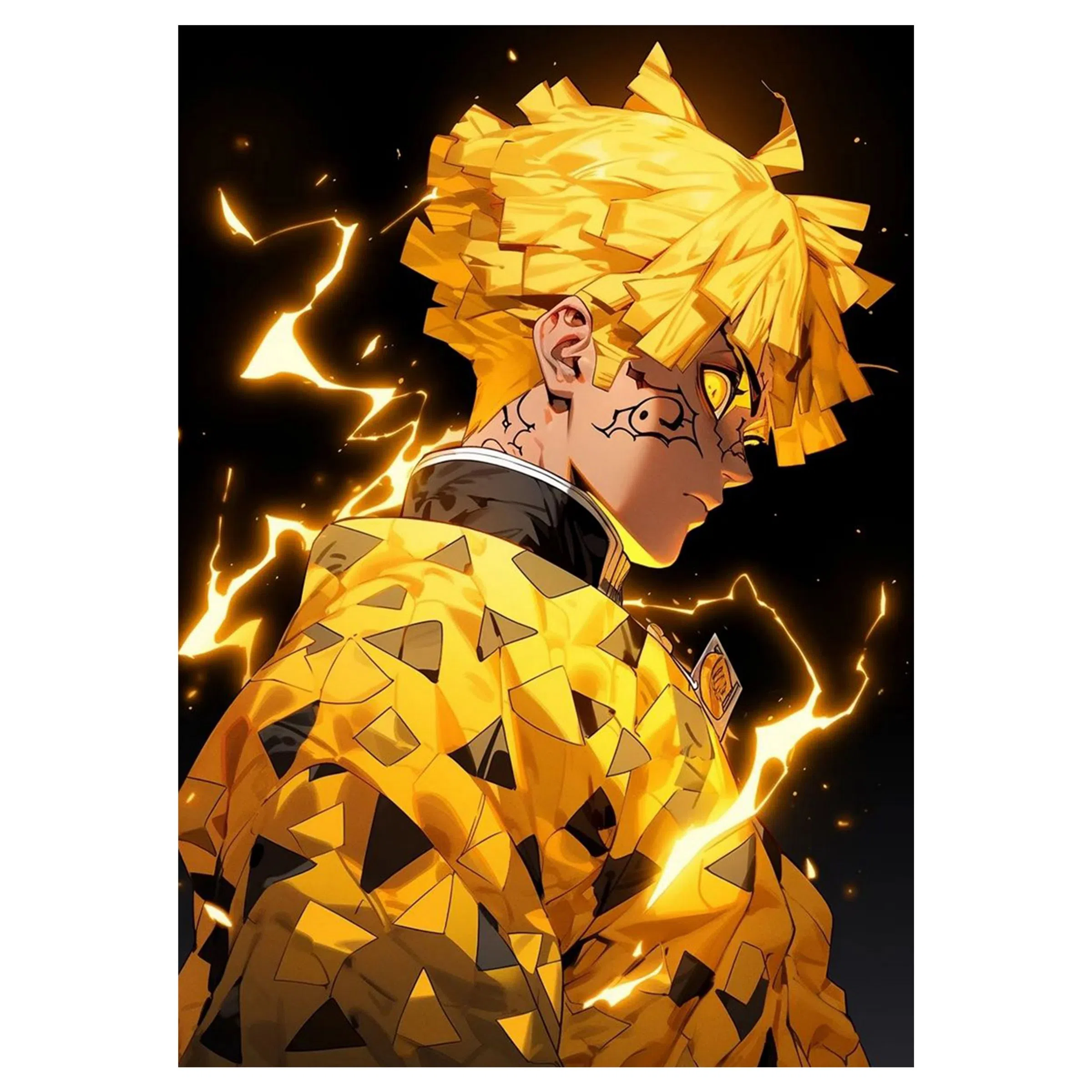 تابلو شاسی لیمینات طرح انیمه شیطان کش زنیتسو Demon Slayer Zenitsu مدل NV1552