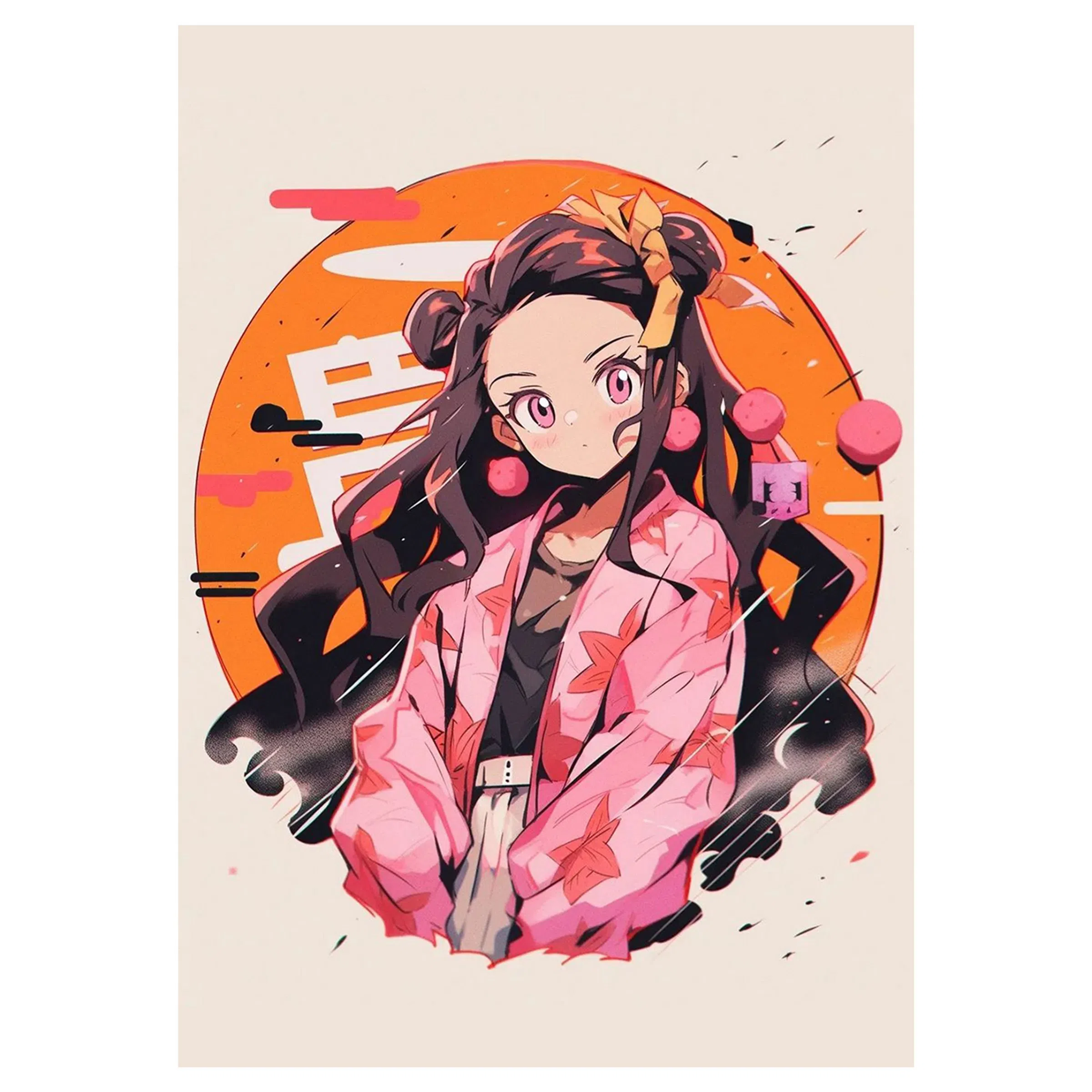 تابلو شاسی لیمینات طرح انیمه شیطان کش نزوکو Demon Slayer Nezuko مدل NV1566