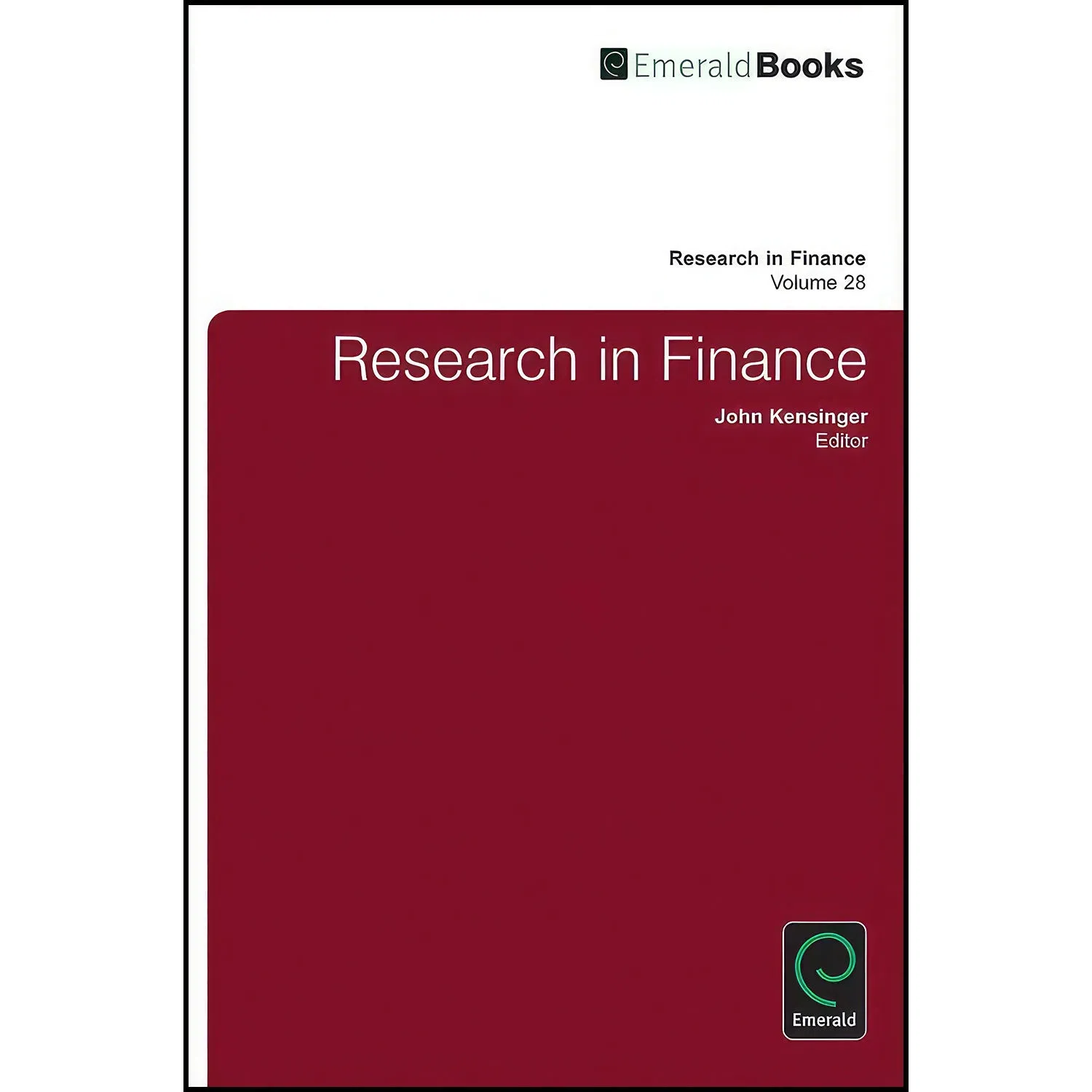 کتاب Research in Finance اثر John W. Kensinger انتشارات Emerald Publishing Limited