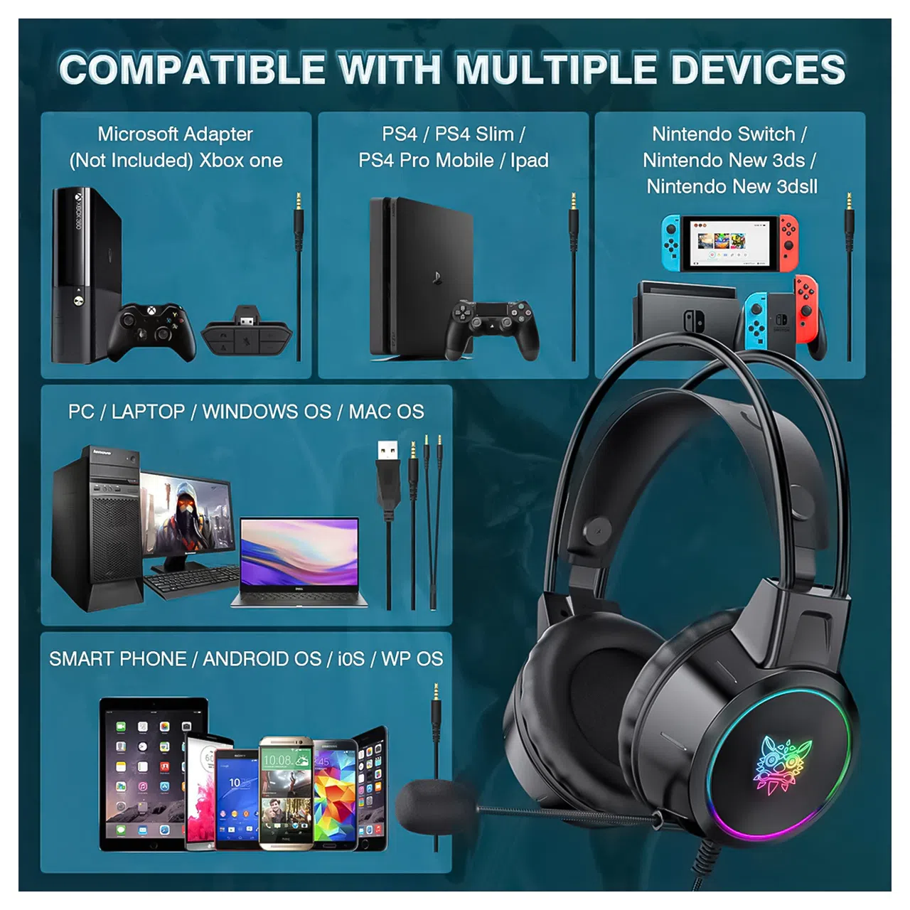هدفون مخصوص بازی بلوتوثی اونیکوما مدل x15 — تصویر 5