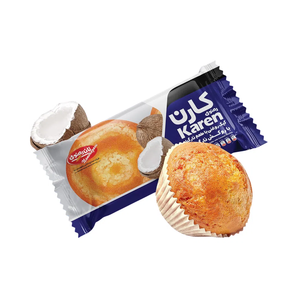 کیک دو قلو نارگیلی کارن نان رضوی - 90 گرم