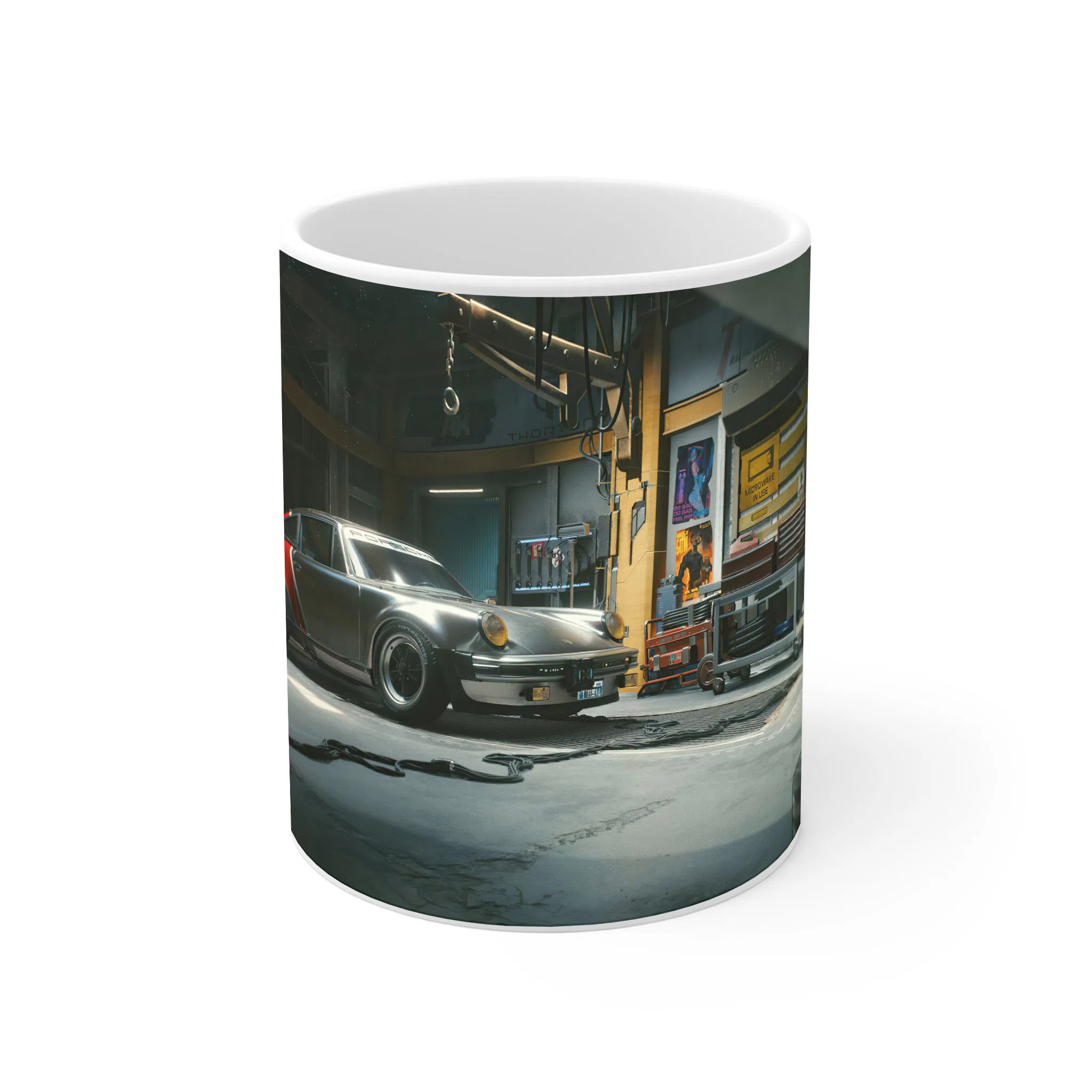 ماگ لیمینات طرح بازی Cyberpunk 2077 Game گاراژ و ماشین کوادرا توربو کد NM6525