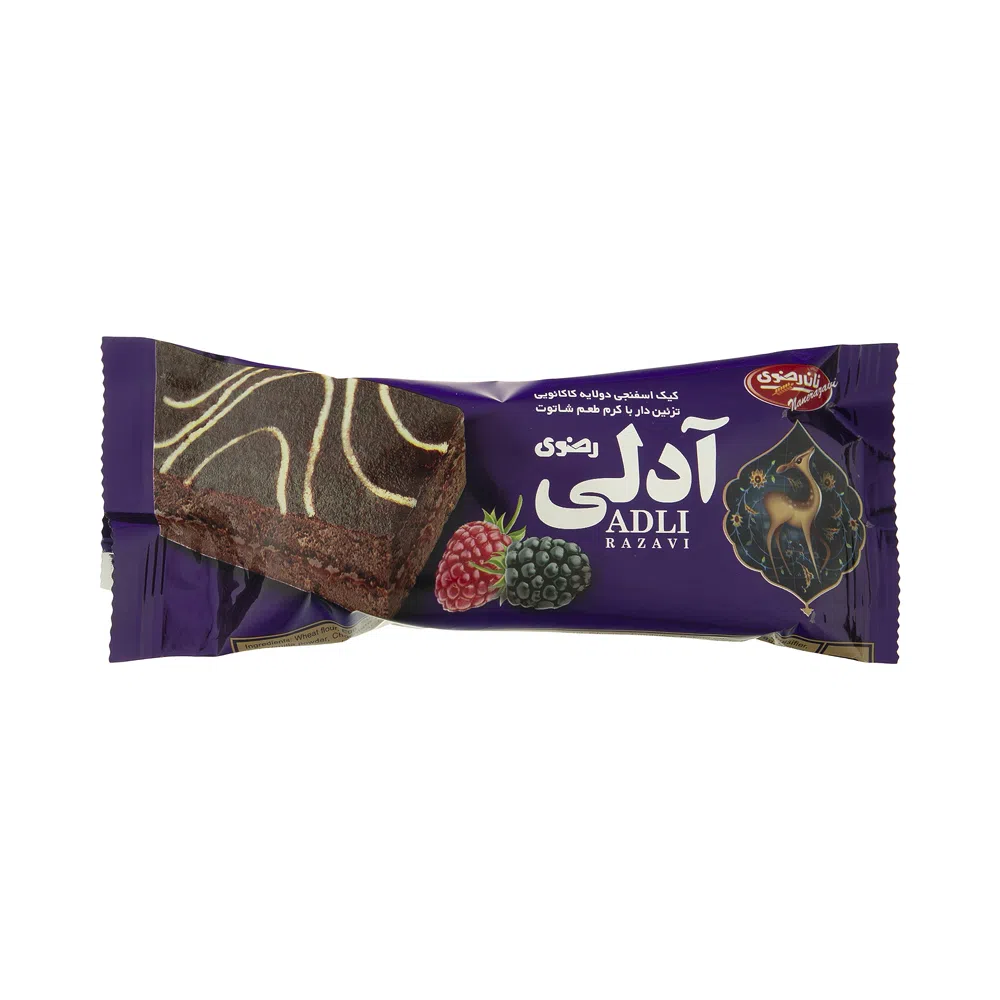 کیک اسفنجی کاکائویی با کرم شاتوت رضوی 50 گرم