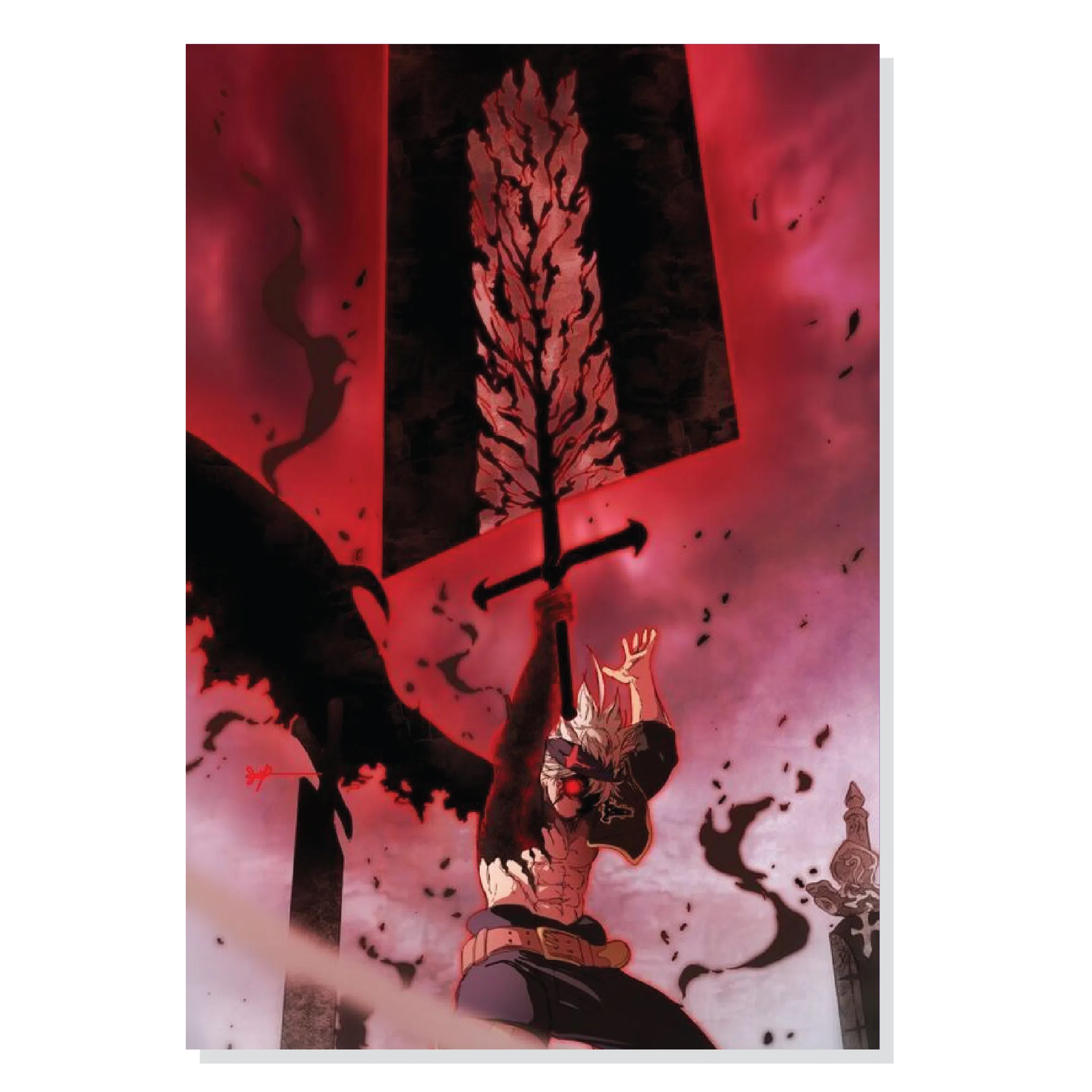 پوستر طرح انیمه شبدر سیاه آستا مدل M0258 M0258 Black Clover Anime Asta Chassis Panel