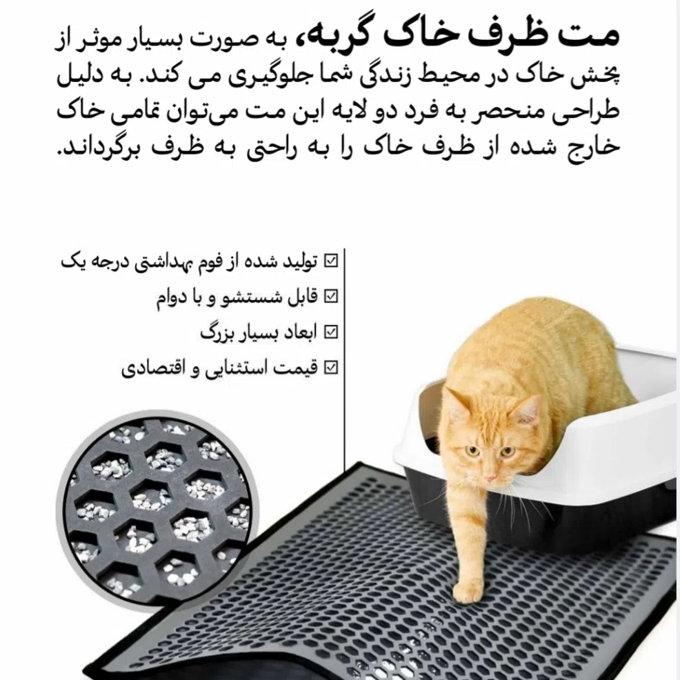 مت ظرف خاک گربه ژوانیت مدل اکو — تصویر 2