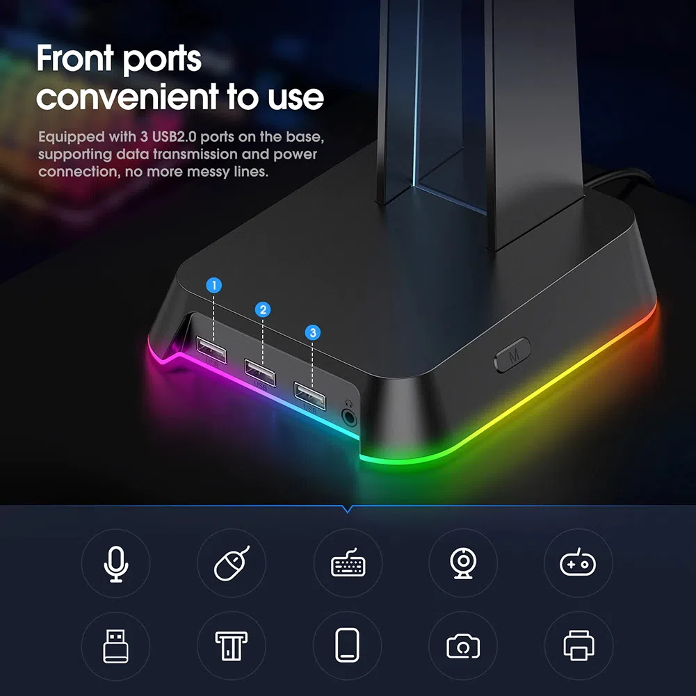 پایه نگهدارنده هدفون اونیکوما مدل USB هاب کد st-2 — تصویر 5