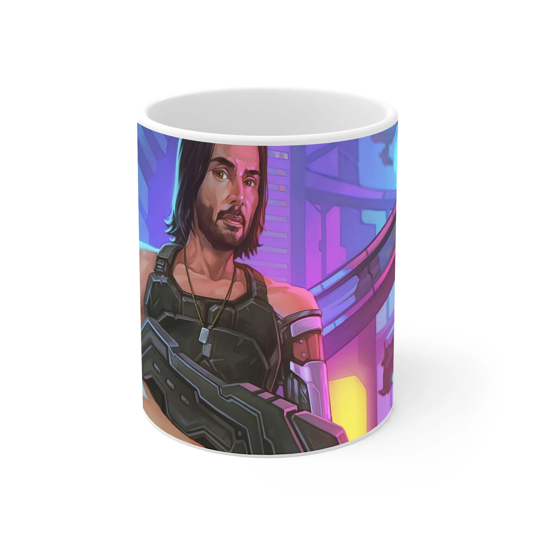 ماگ لیمینات طرح بازی Cyberpunk 2077 شخصیت جانی سیلورهند کد NM6554