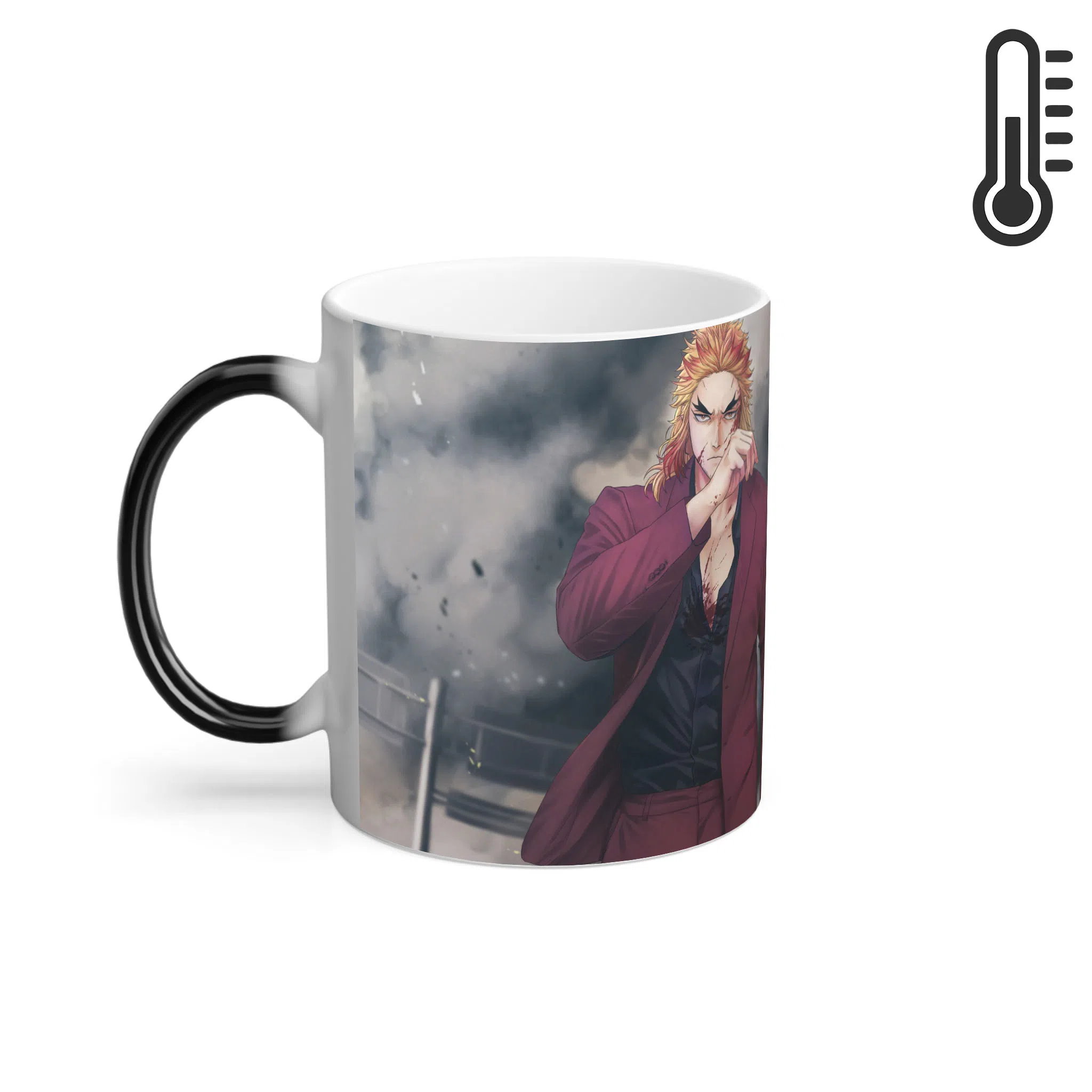 ماگ حرارتی لیمینات طرح انیمه شیطان کش هاشیرا شعله - Kyojuro Rengoku - Kimetsu no Yaiba - Demon Slayer کد NM0643 — تصویر 2