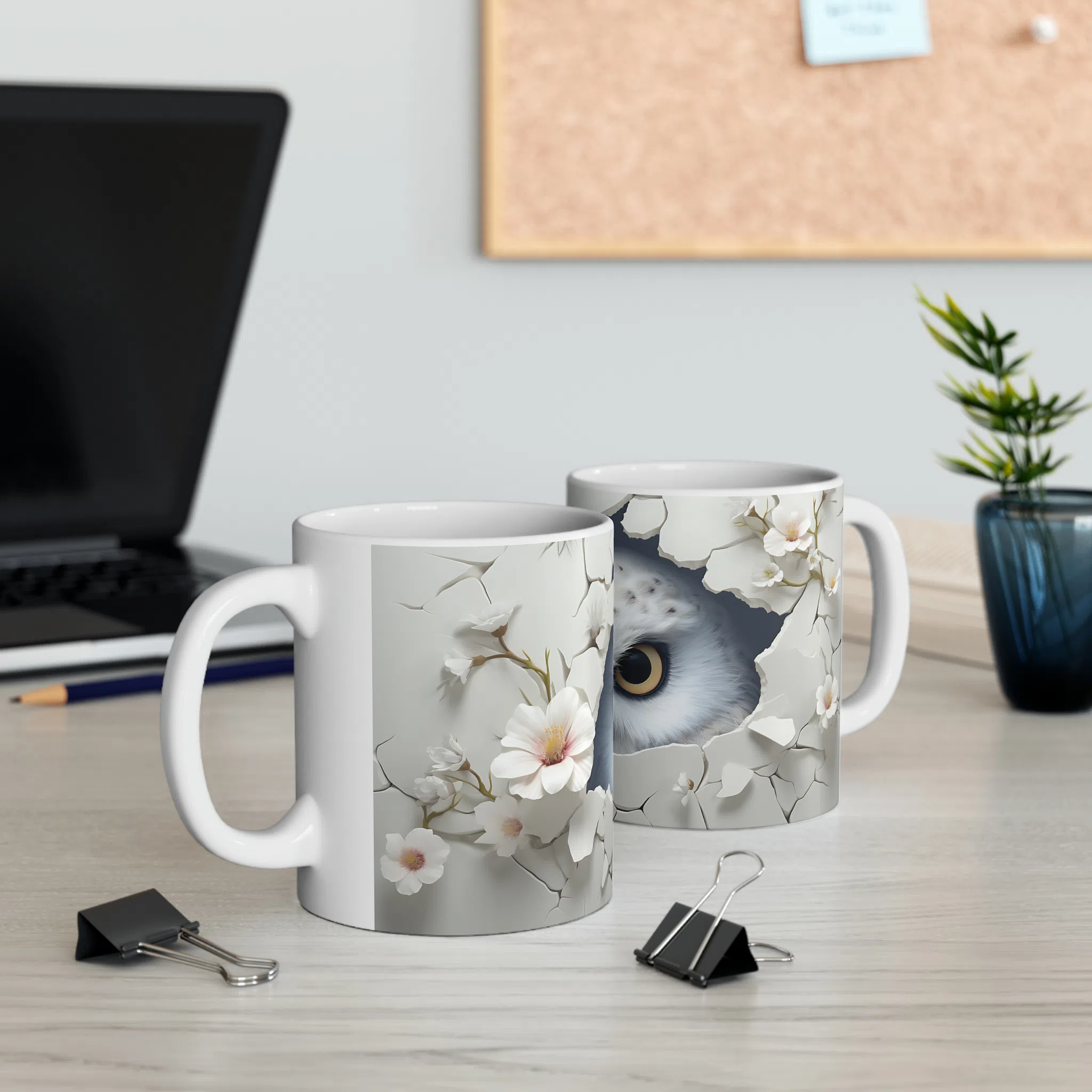 ماگ طرح سه بعدی حیوانات جغد owl مدل NM3190 — تصویر 3
