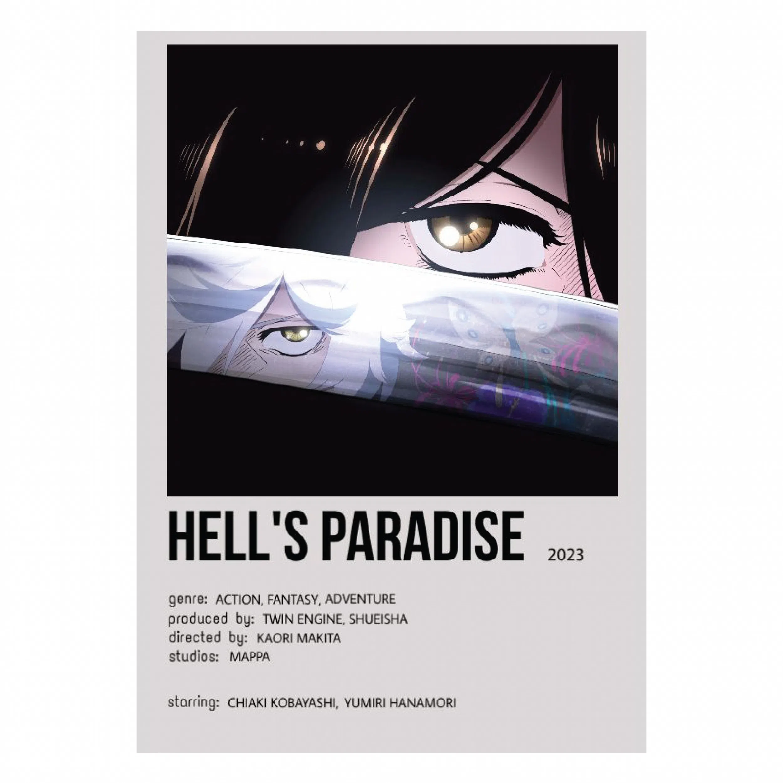 تابلو شاسی لیمینات طرح انیمه بهشت جهنم Hells Paradise مدل NV1191