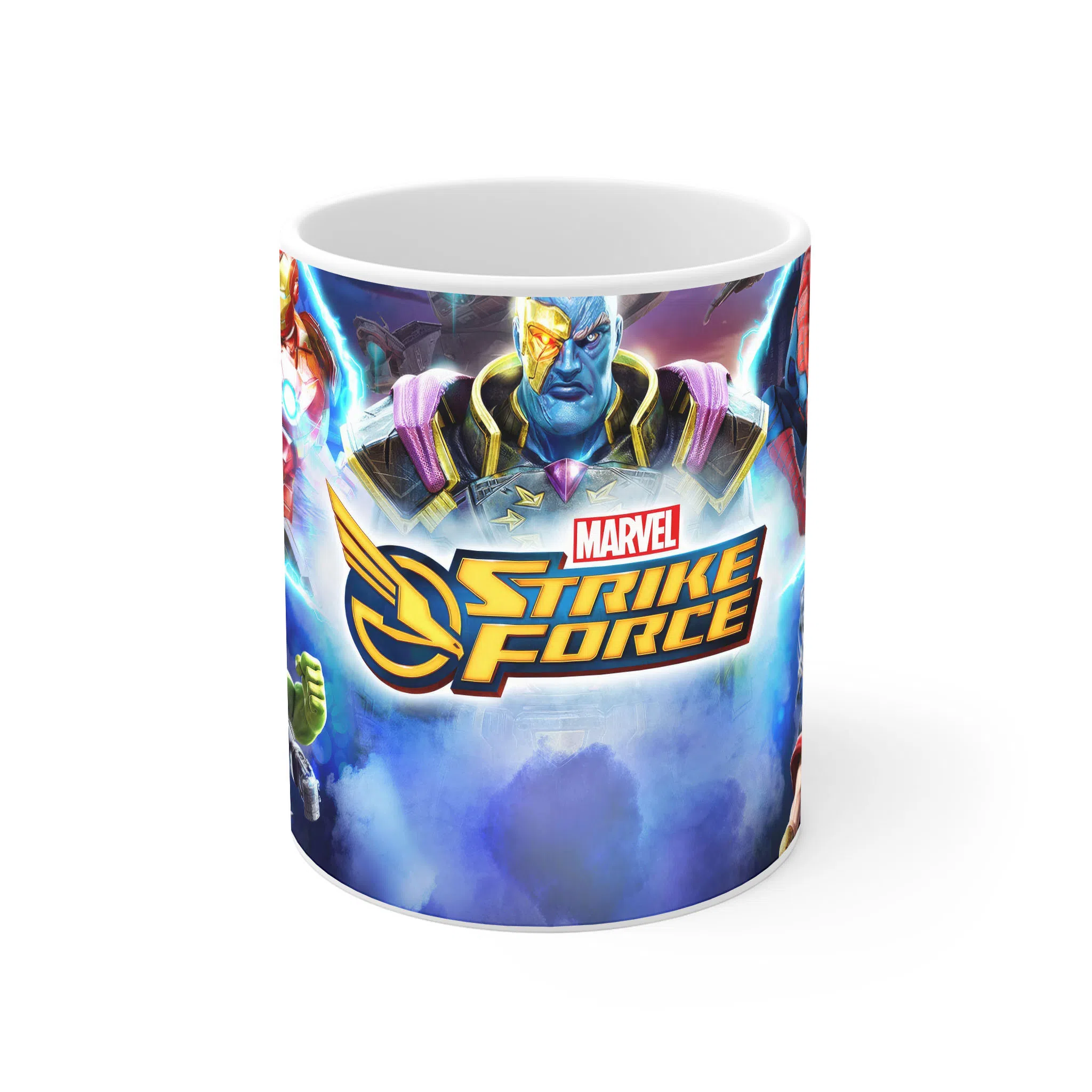 ماگ لیمینات طرح بازی Strike Force Game با تصویر ابرقهرمانان و تانوس کد NM9898