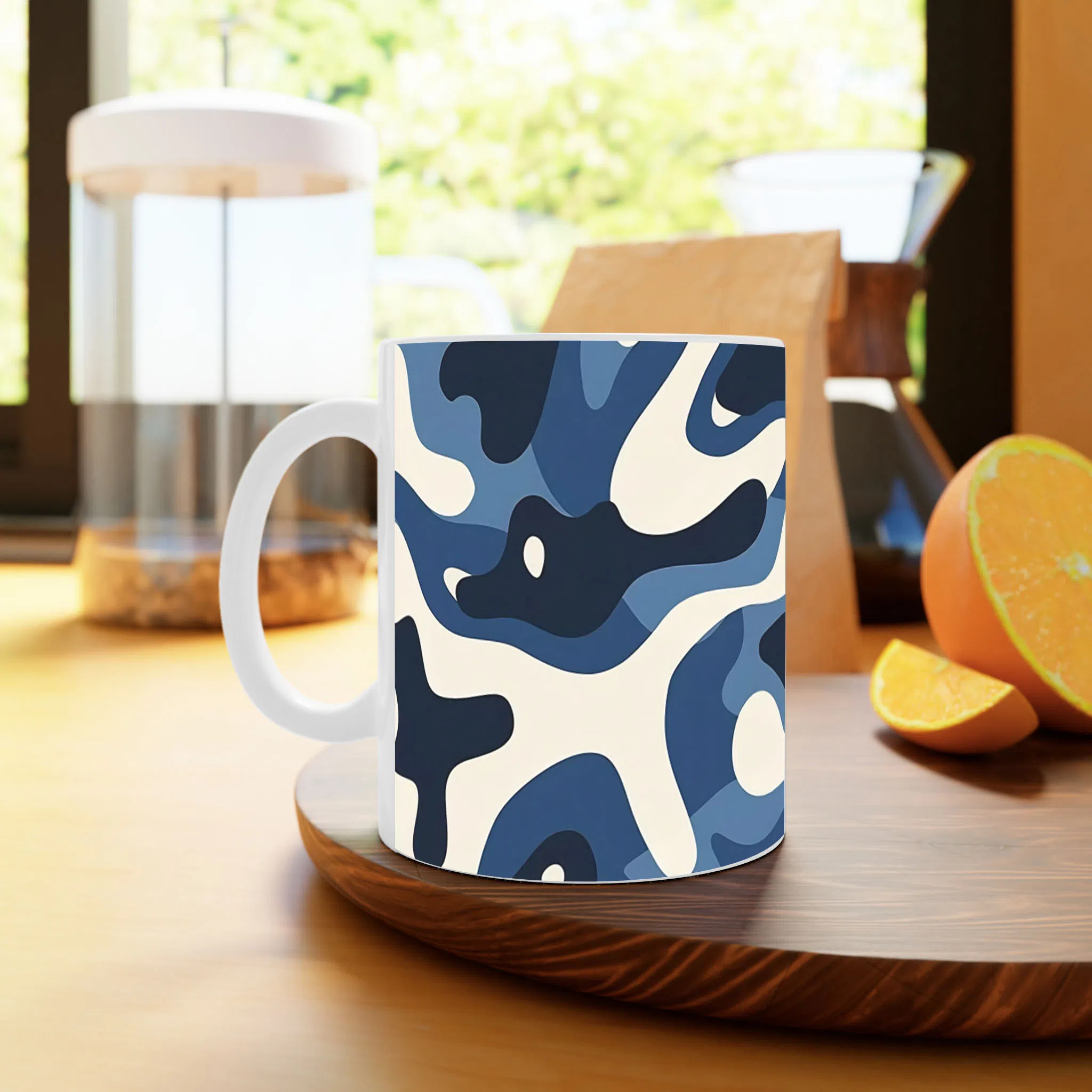 ماگ لیمینات طرح a picture of a blue and white camouflage pattern کد NM15744 — تصویر 4