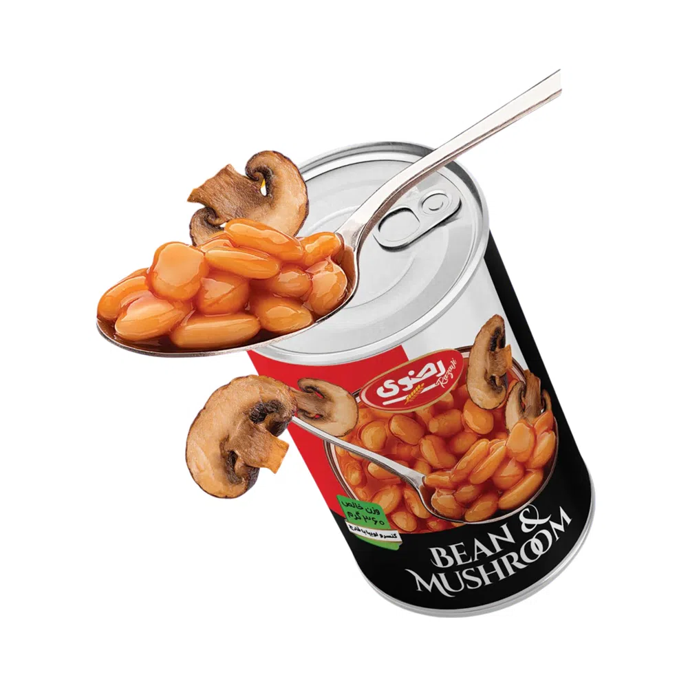 کنسرو لوبیا چیتی با قارچ ممتاز نان رضوی - 380 گرم