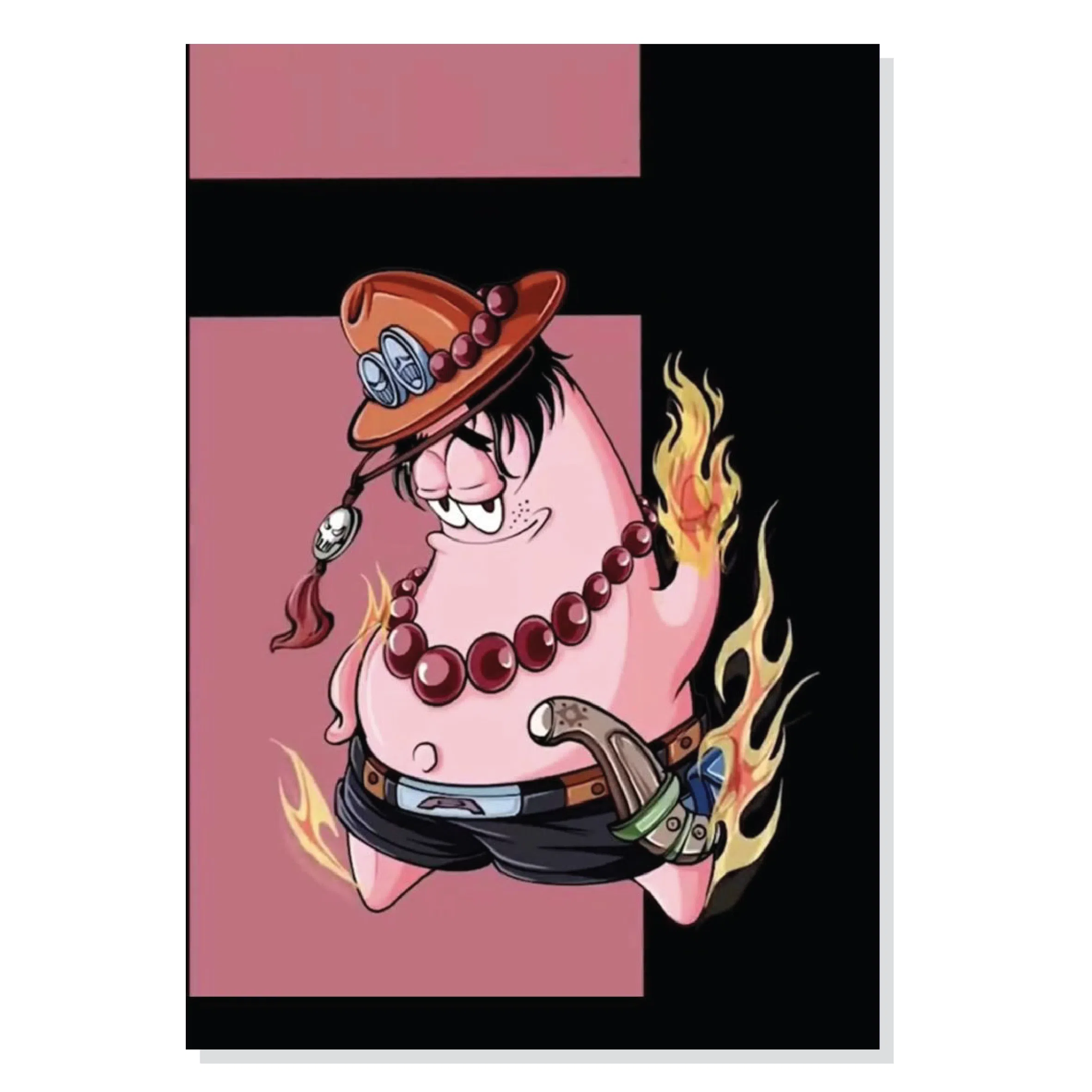 پوستر طرح باب اسفنجی پاتریک و وان پیس ایس مدل M0257 M0257 SpongeBob Patrick One Piece Ace Chassis Panel
