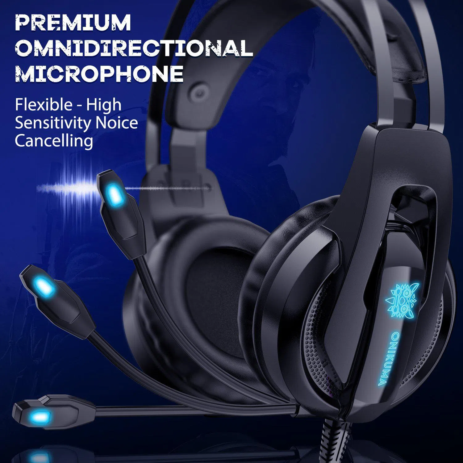 هدست مخصوص بازی اونیکوما مدل K16 Blue Led — تصویر 2