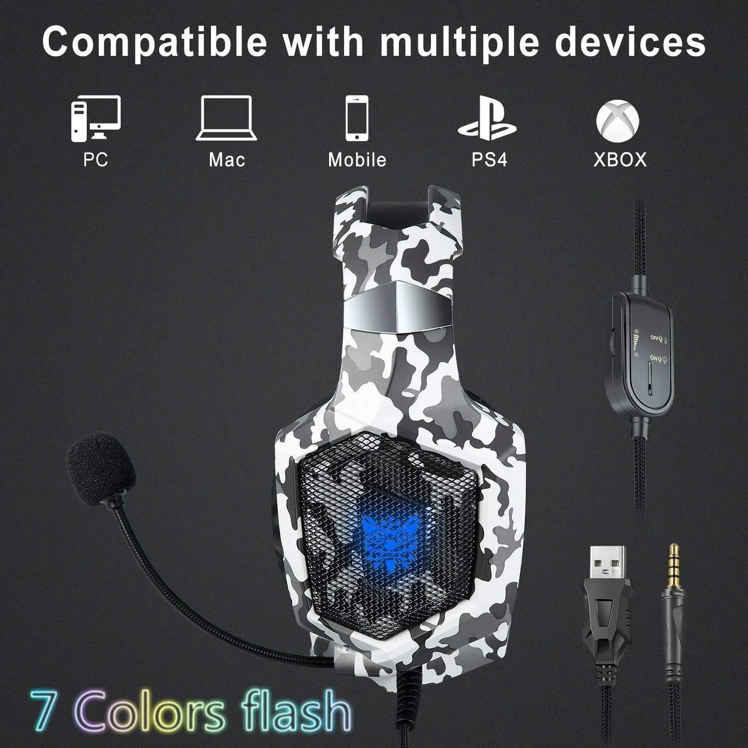هدست مخصوص بازی اونیکوما مدل K8 Camouflage — تصویر 5