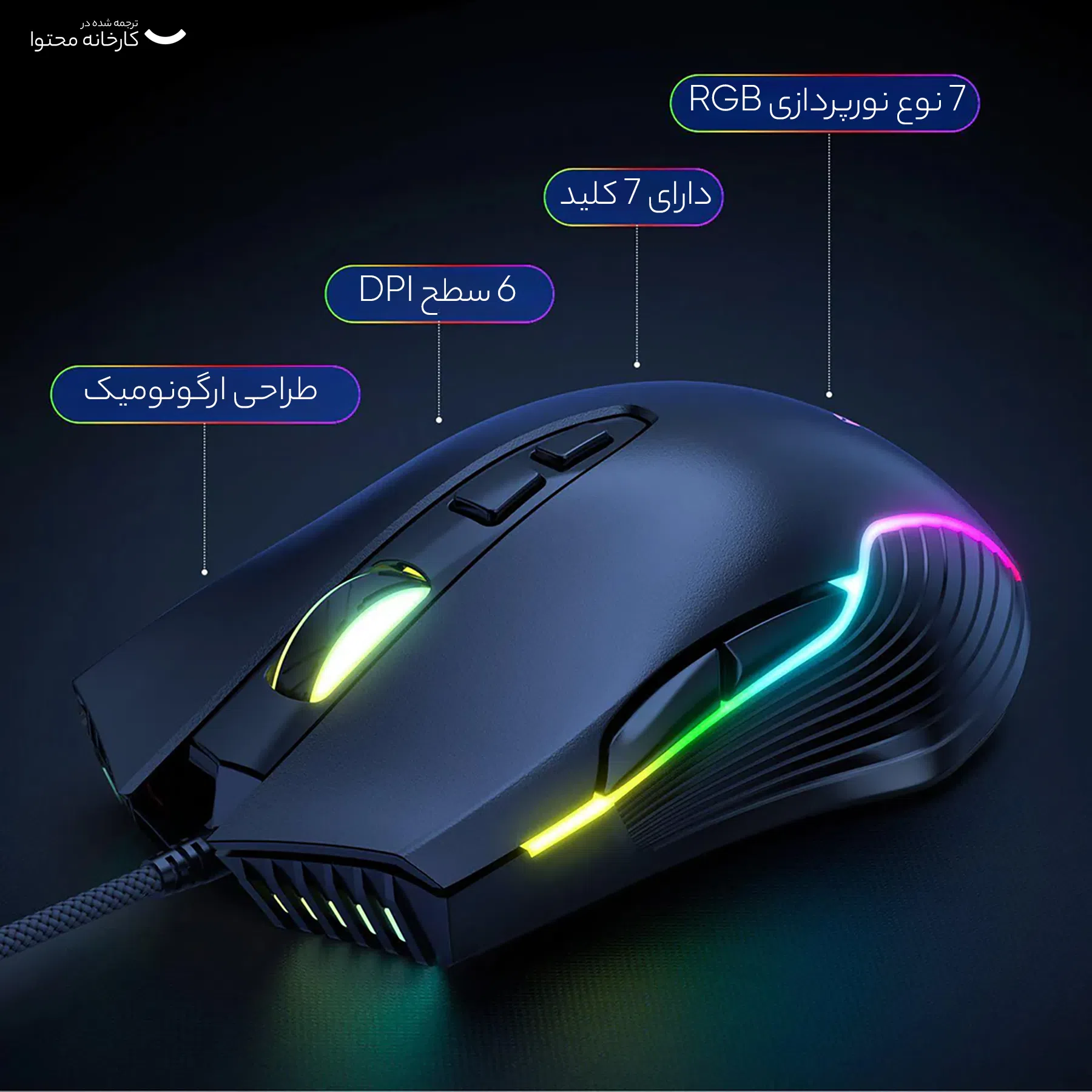 کیبورد و ماوس گیمینگ اونیکوما مدل G26+CW905 Tenkeyless LED RGB — تصویر 2