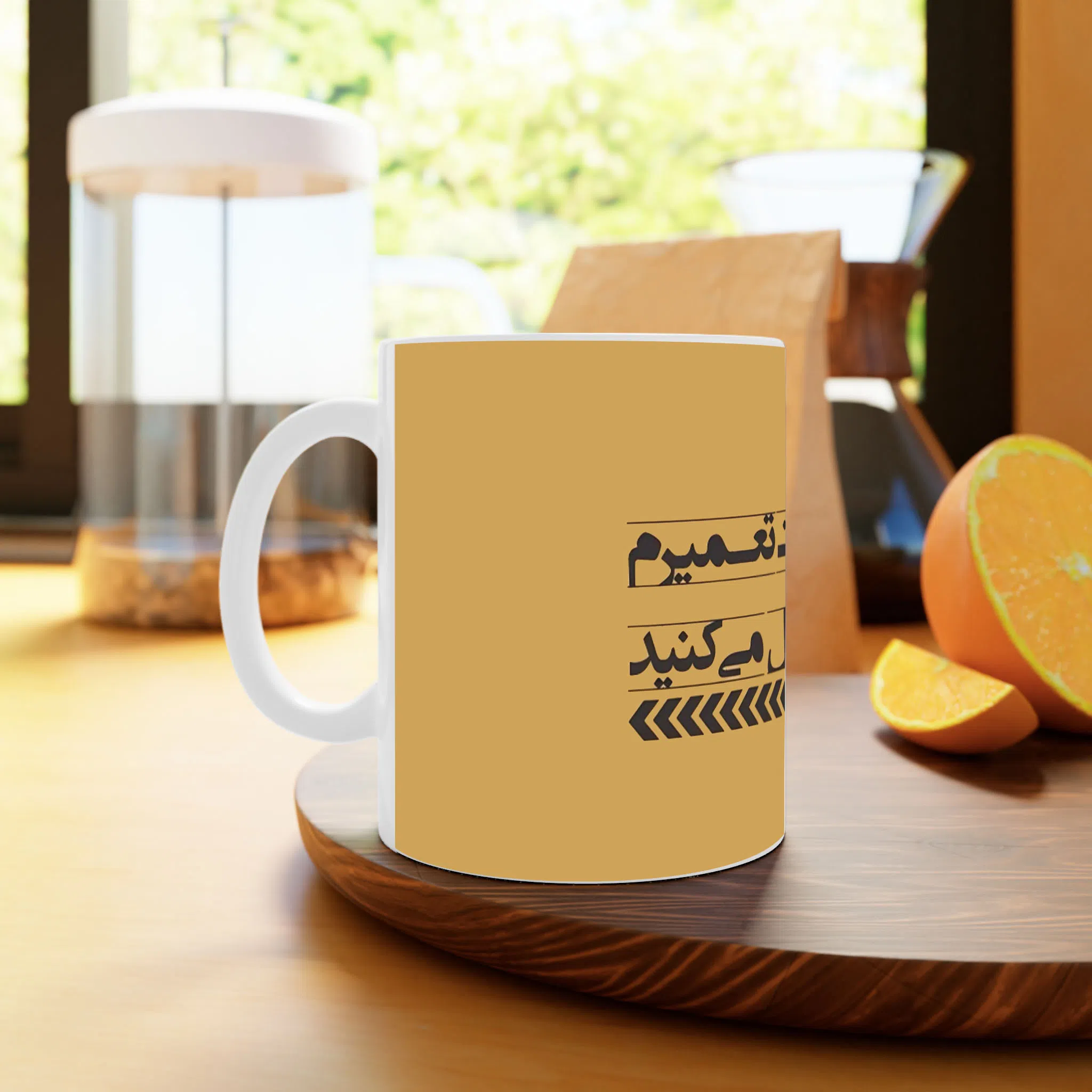 ماگ لیمینات طرح نوشته من در دست تعمیرم کد NM13568 — تصویر 3