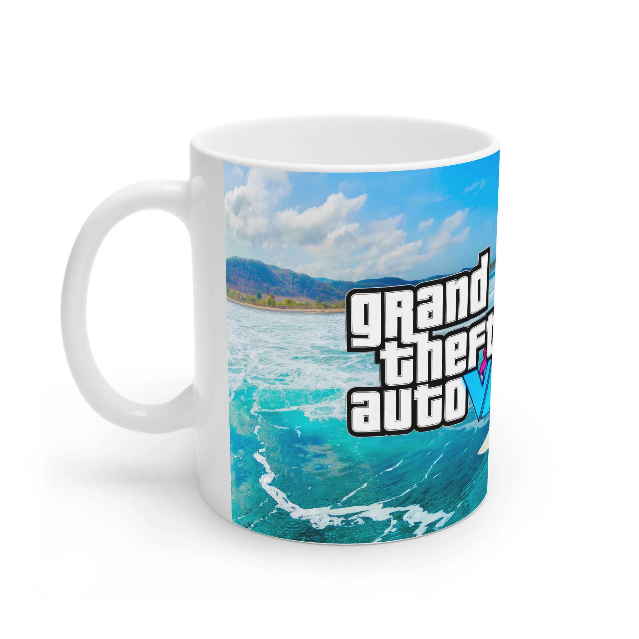 ماگ لیمینات طرح بازی Grand Theft Auto GTA Game موج‌سواری ساحلی کد NM7928 — تصویر 3