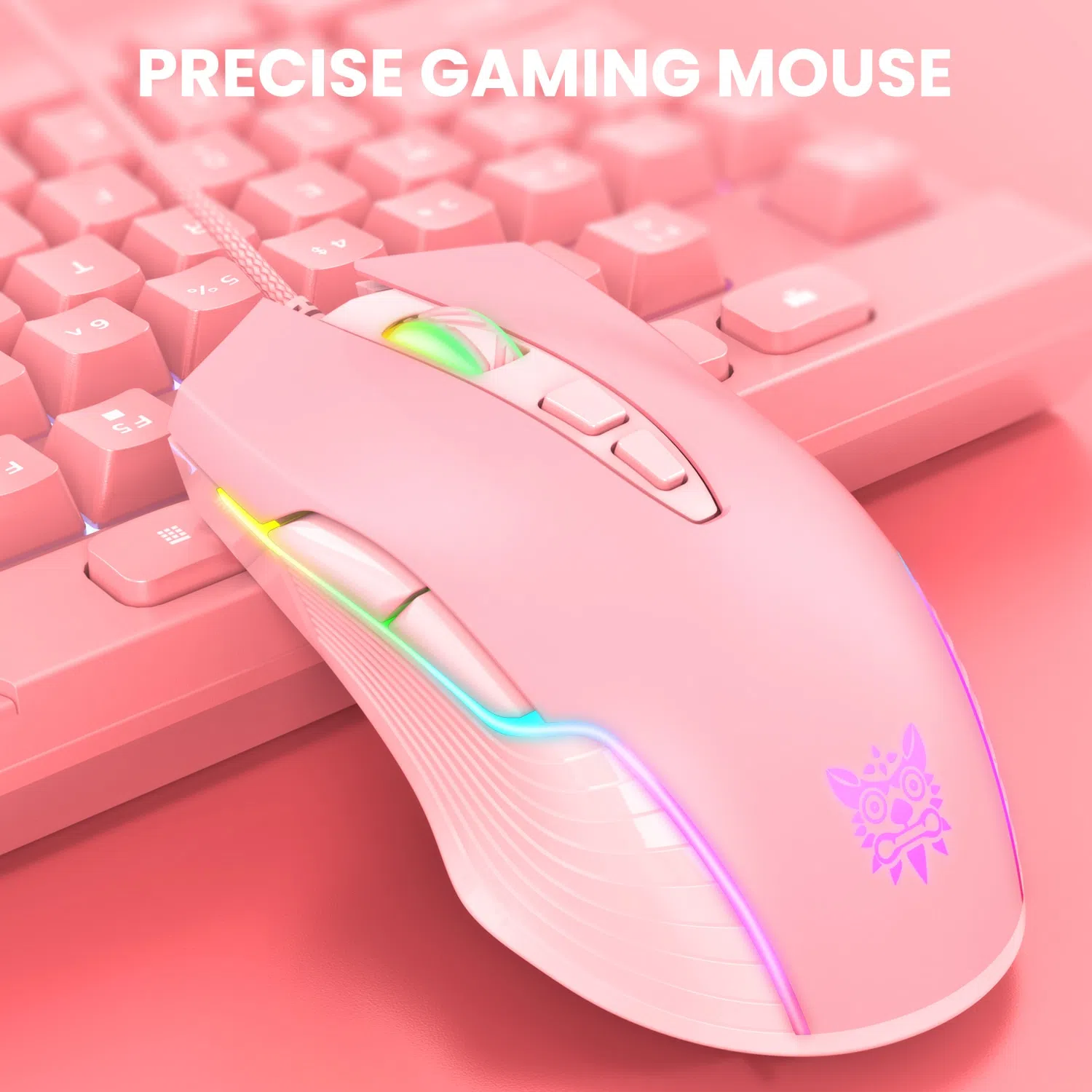 ماوس مخصوص بازی اونیکوما مدل CW905 Peach Gradient — تصویر 2