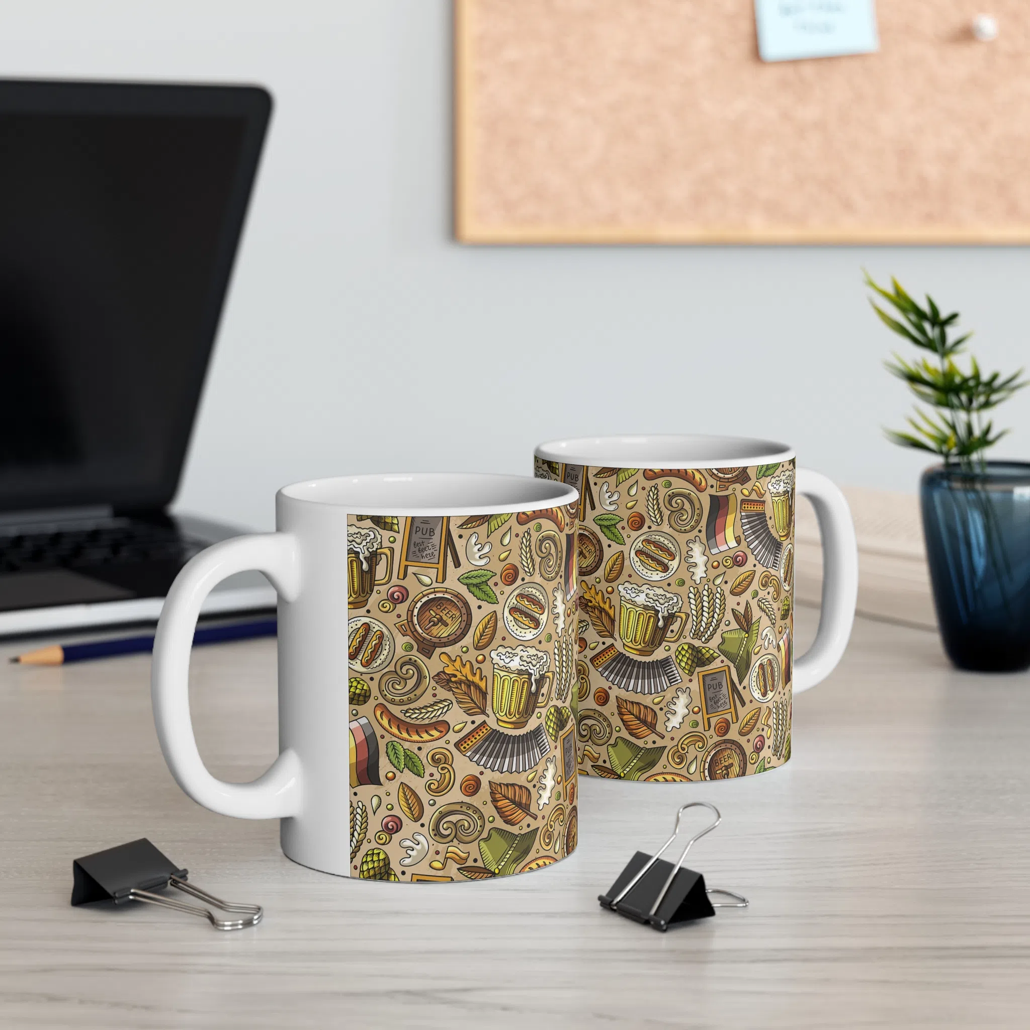ماگ طرح نقاشی غذا و موسیقی مدل NM3263 — تصویر 2