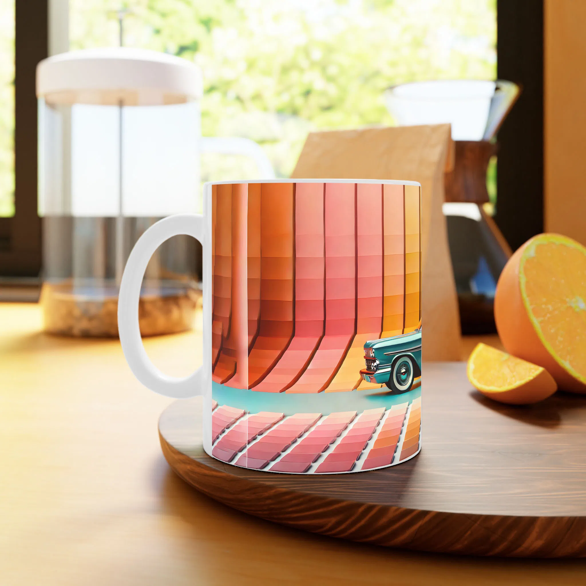 ماگ لیمینات طرح Retro Gradient Ride کد NM15139 — تصویر 4
