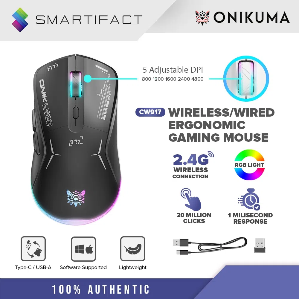 ماوس بی سیم گیمینگ اونیکوما مدل CW917 Dual Mode — تصویر 5