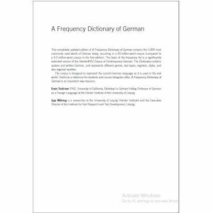 کتاب A frequency dictionary of German -Core vocabulary اثر learners chirner kav نشر دولت علم
