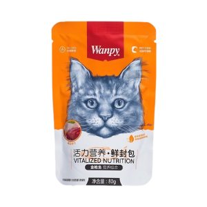 پوچ گربه ونپی با طعم مرغ و ماهی کاد وزن 80 گرم